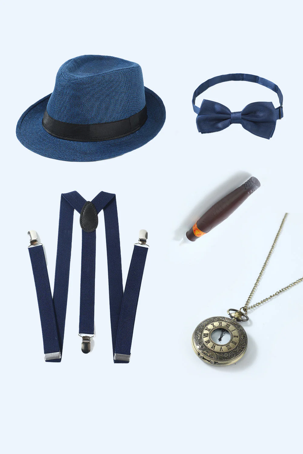 Ensemble d’accessoires kaki des années 20 pour hommes - Image 12