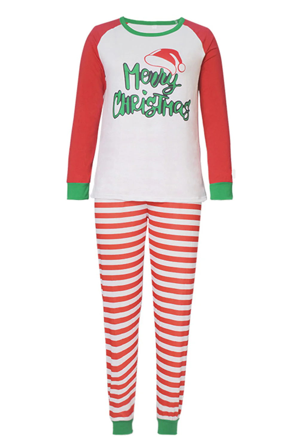 Ensemble de pyjama assorti à manches longues pour famille à rayures longues à rayures rouges et blanches - Image 6