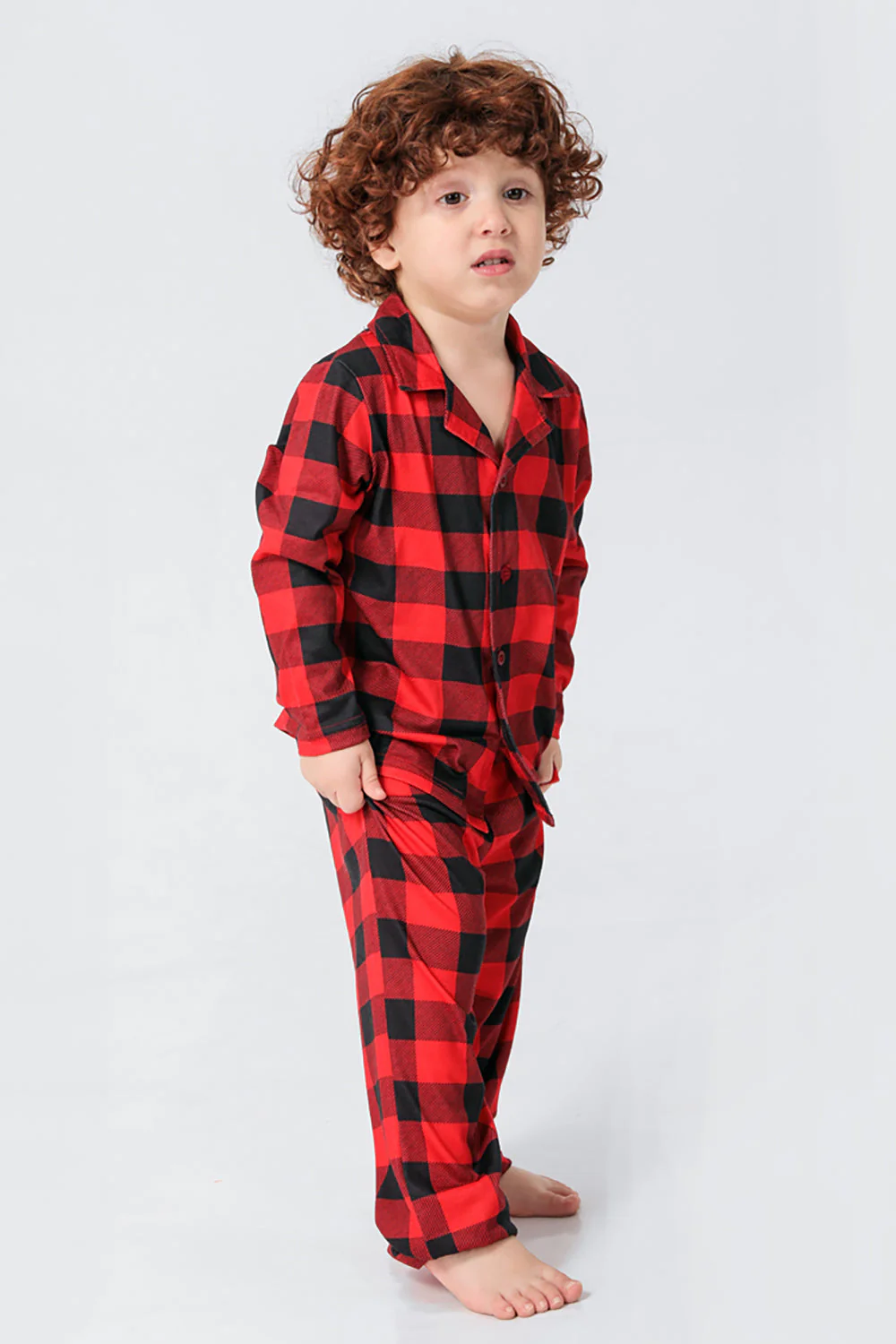 Ensemble de pyjamas 2 pièces assortis à la famille de Noël à carreaux rouges - Image 7