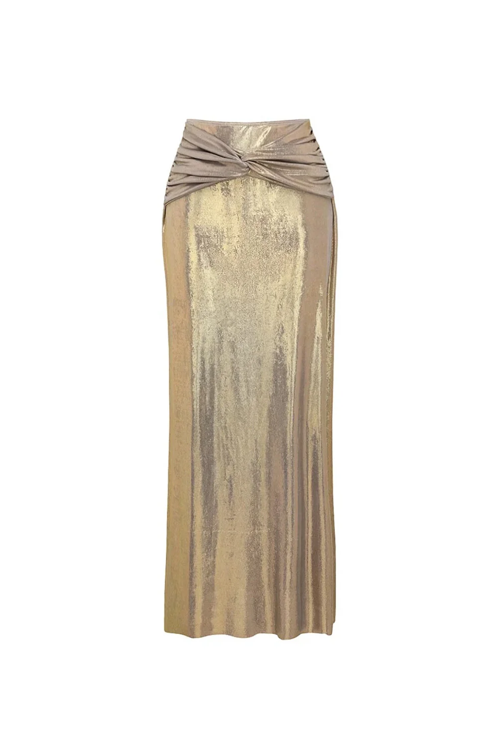 Ensemble maillot de bain doré métallique 4 pièces découpé avec couverture - Image 4