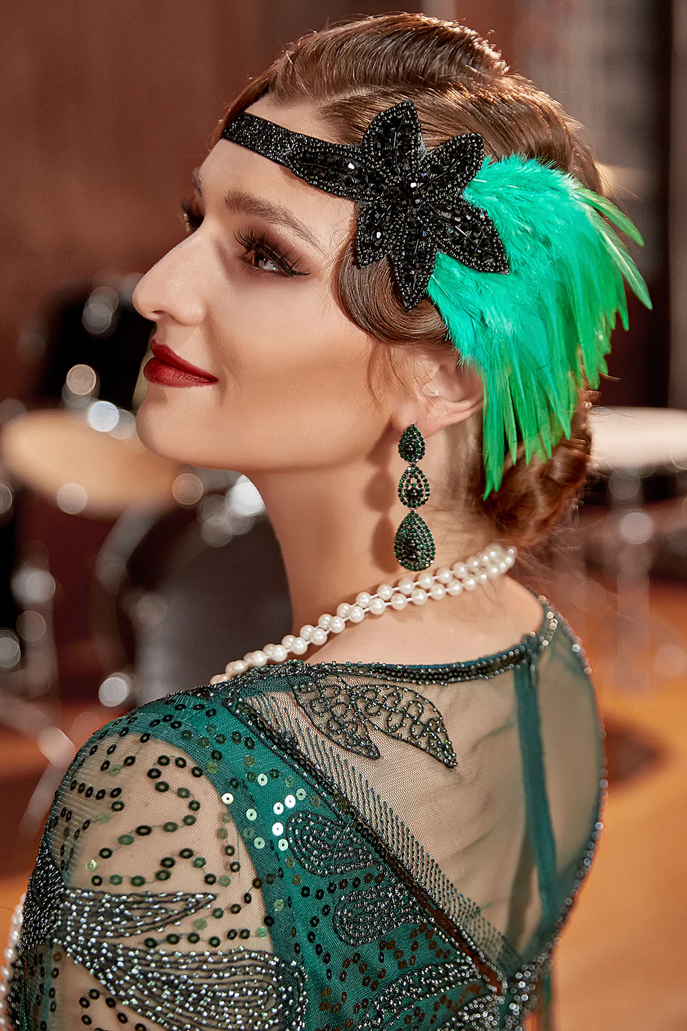 Ensembles d’accessoires de fête verts des années 20 - Image 3