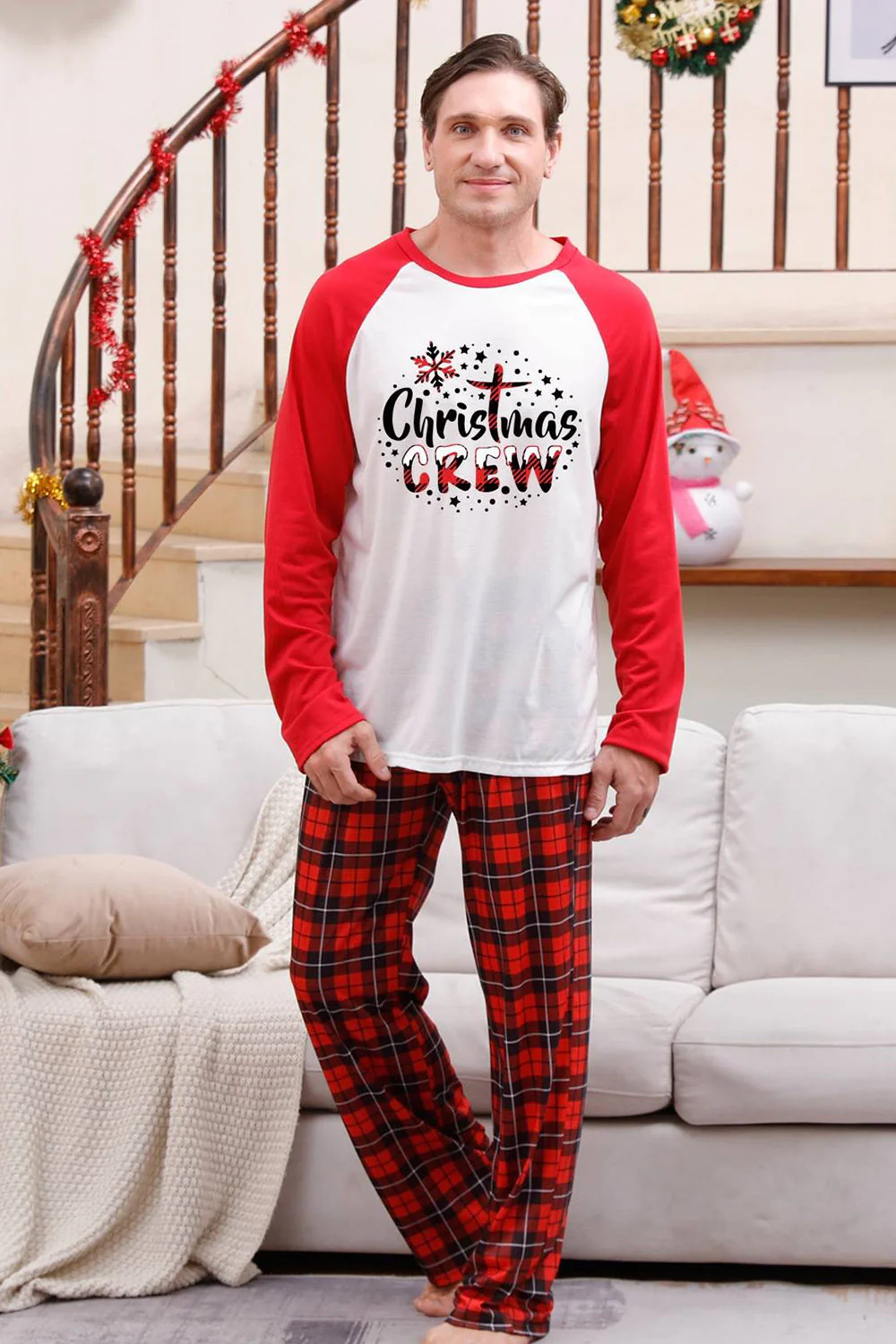 Ensembles de pyjamas de Noël familiaux assortis à carreaux rouges - Image 10
