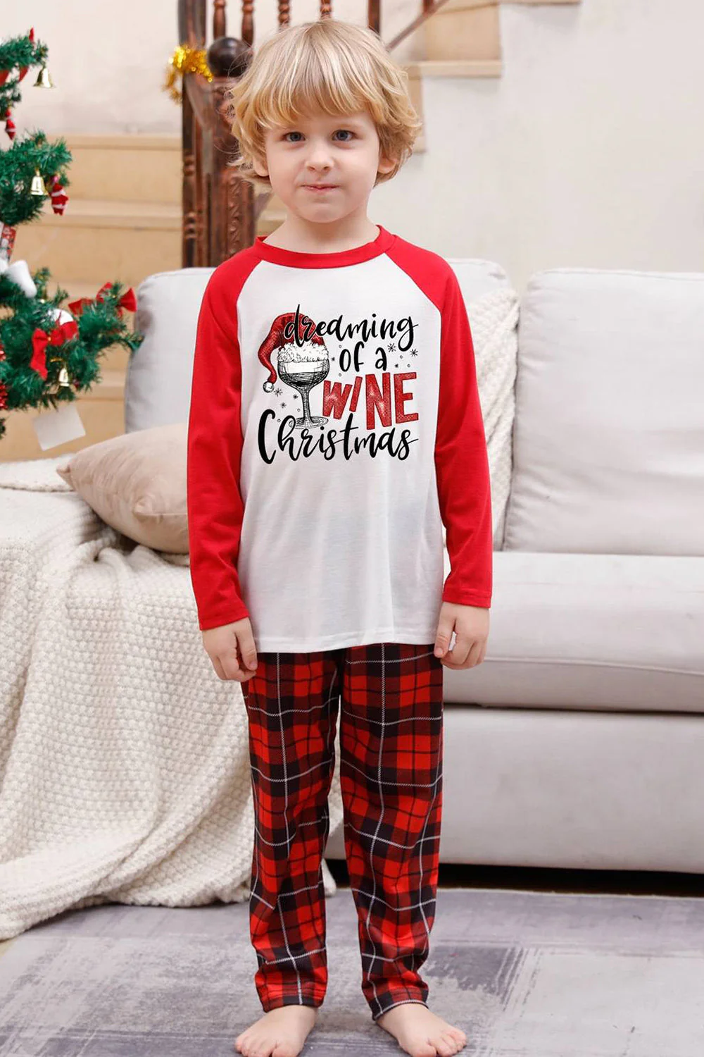 Ensembles de pyjamas de Noël familiaux assortis à carreaux rouges - Image 5