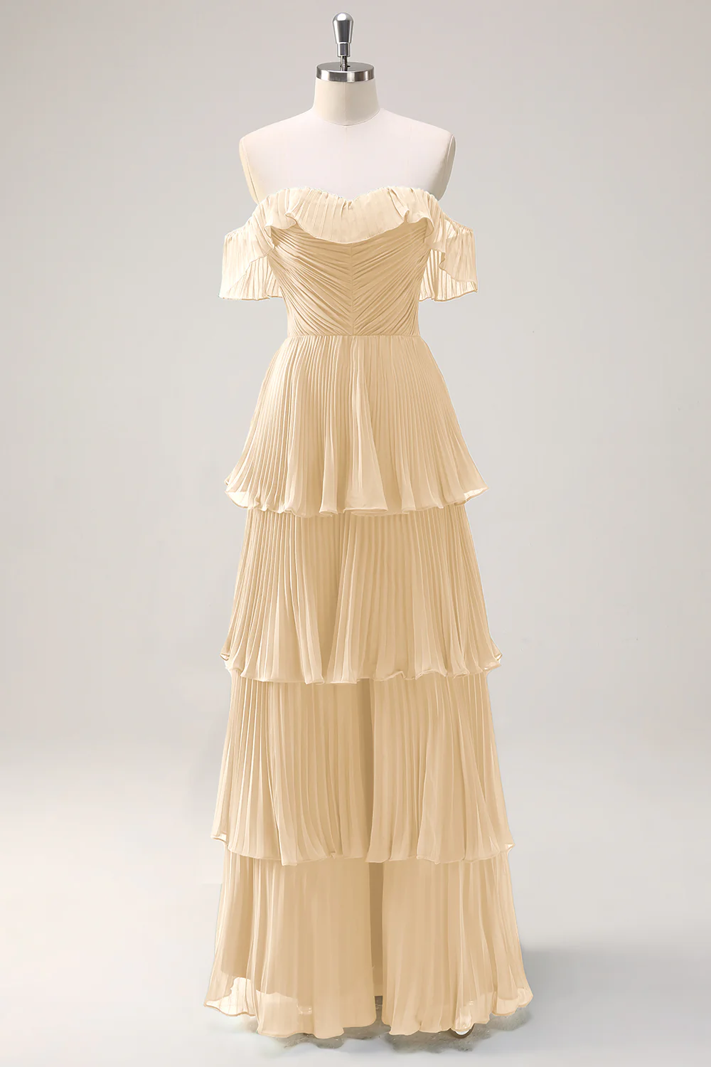 Robe de demoiselle d’honneur eucalyptus en A-line dénudée d’épaule plissée avec fente - Image 11