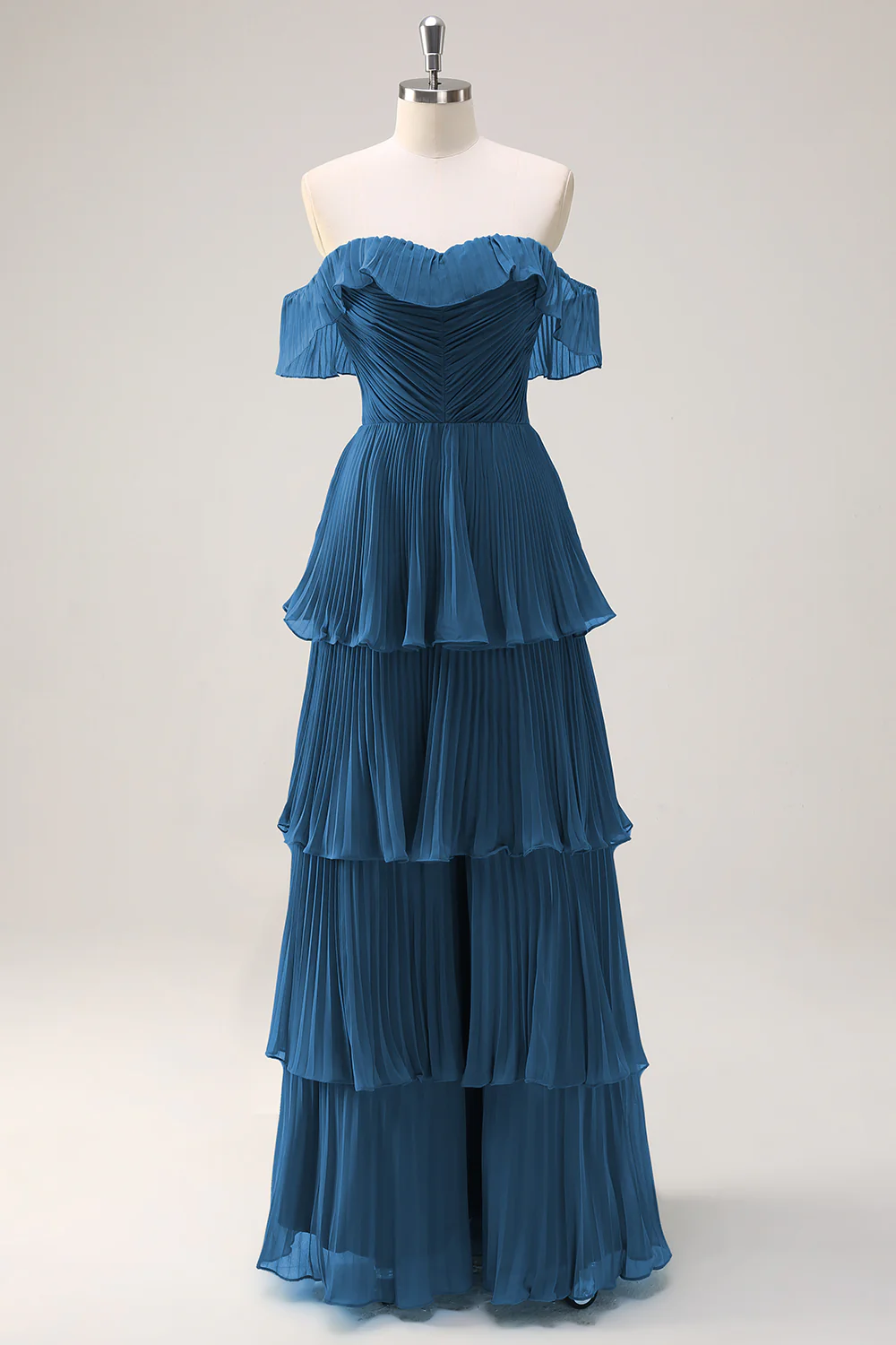 Robe de demoiselle d’honneur eucalyptus en A-line dénudée d’épaule plissée avec fente - Image 19