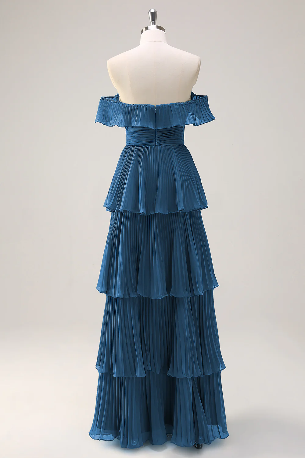 Robe de demoiselle d’honneur eucalyptus en A-line dénudée d’épaule plissée avec fente - Image 20