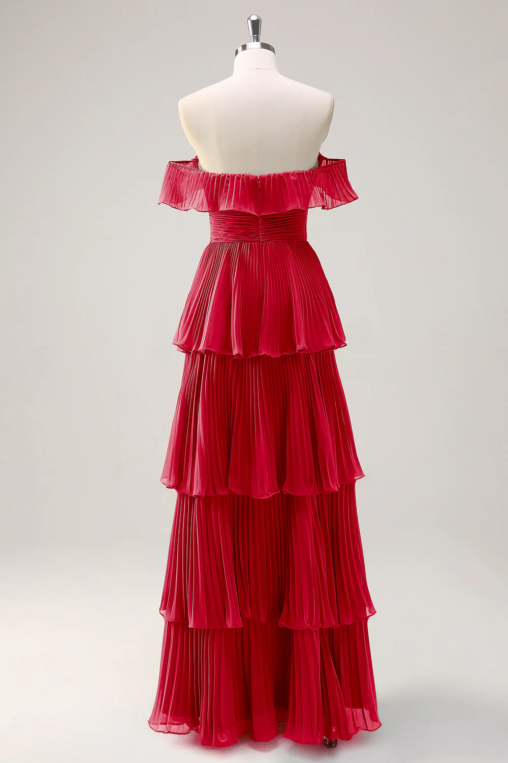 Robe de demoiselle d’honneur eucalyptus en A-line dénudée d’épaule plissée avec fente - Image 24