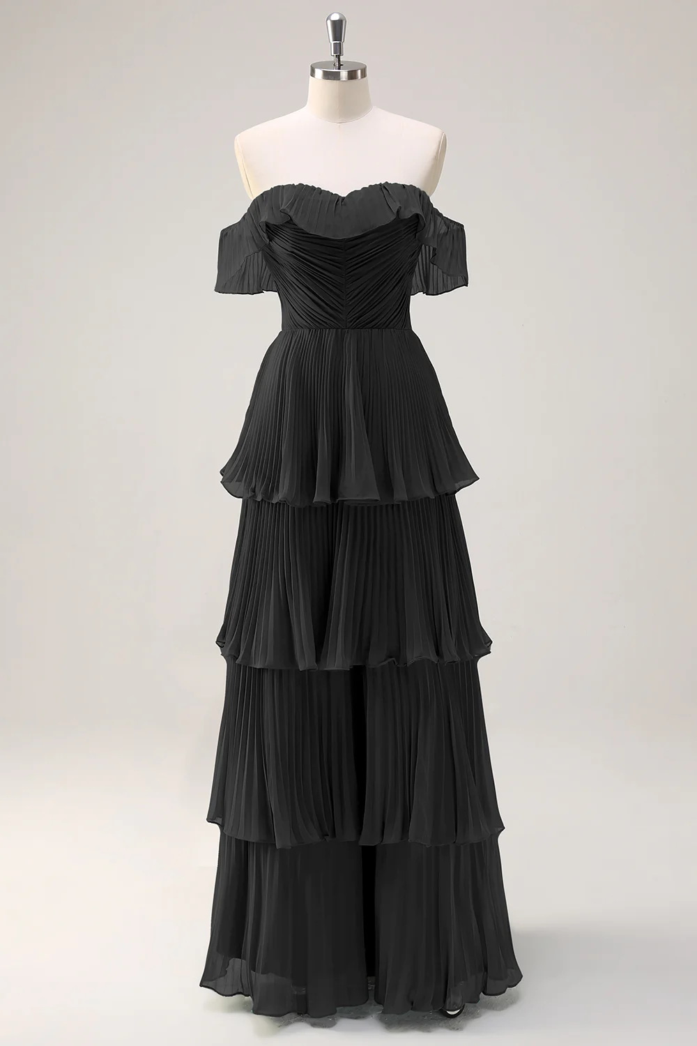 Robe de demoiselle d’honneur eucalyptus en A-line dénudée d’épaule plissée avec fente - Image 7