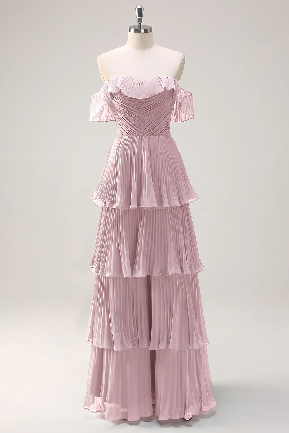 Robe de demoiselle d’honneur eucalyptus en A-line dénudée d’épaule plissée avec fente - Image 9