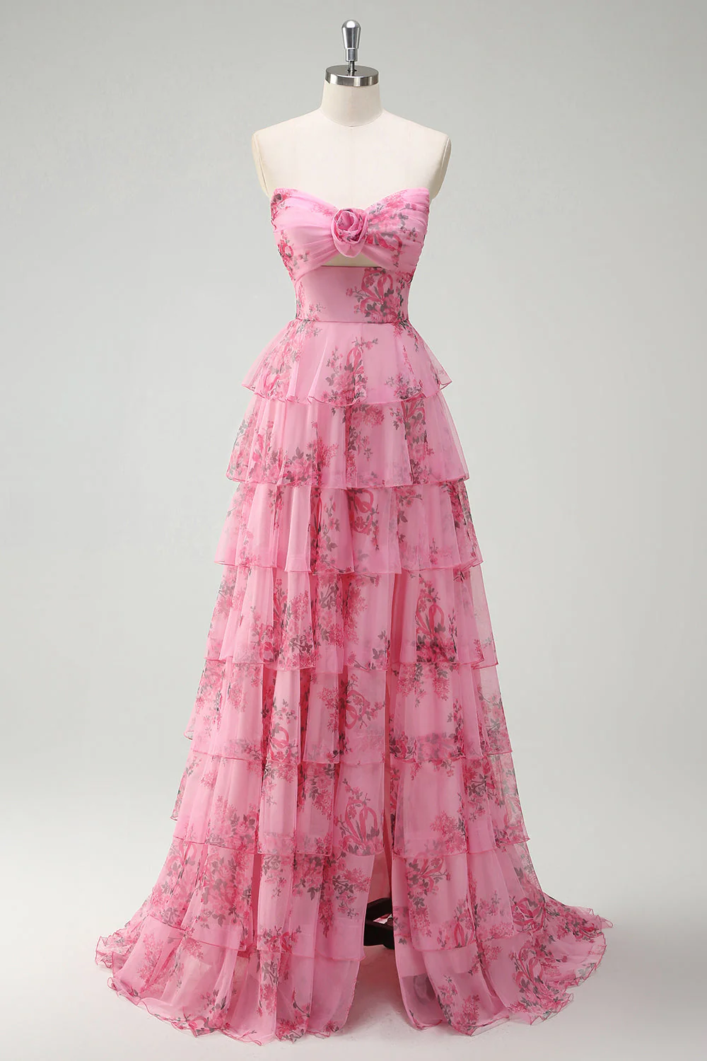 Fard à joues imprimé floral princesse chérie Robe De Soirée à plusieurs niveaux