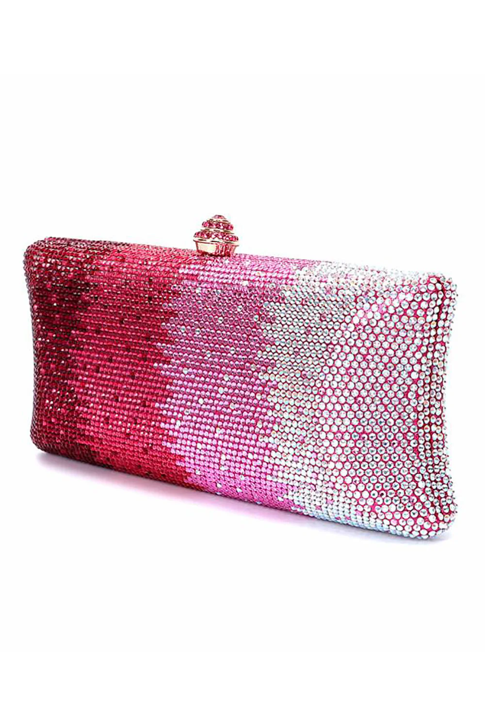 Pochette de soirée à sequins scintillants fuchsia ombré - Image 3