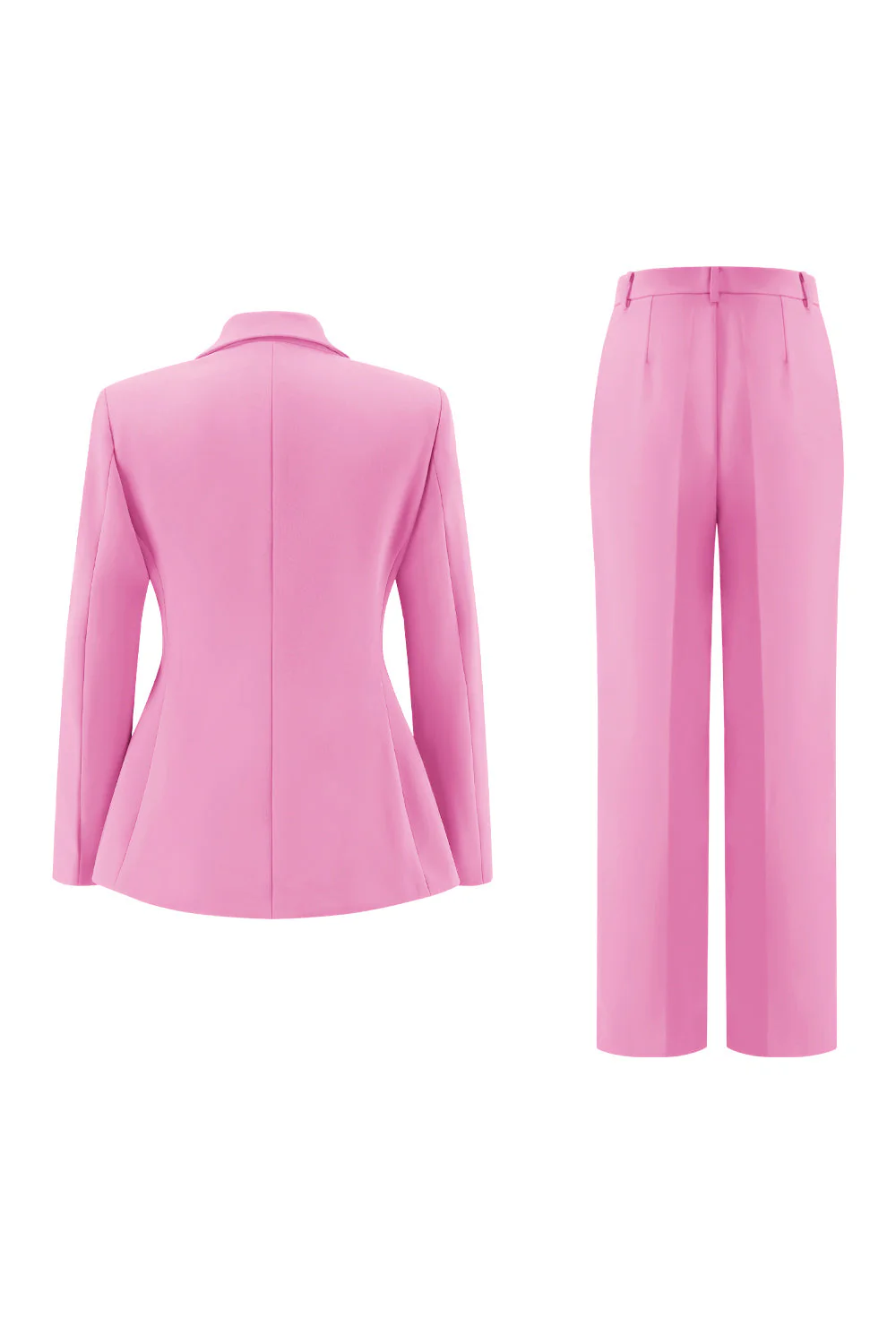 Costume femme 2 pièces fuchsia revers pointe avec boutons - Image 10