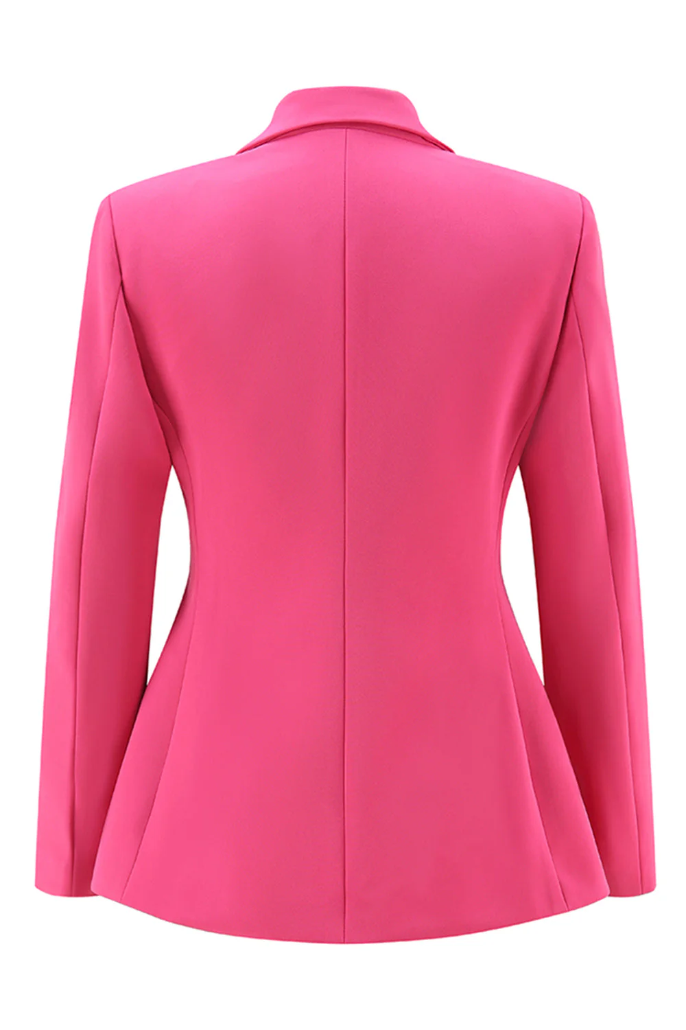Costume femme 2 pièces fuchsia revers pointe avec boutons - Image 4