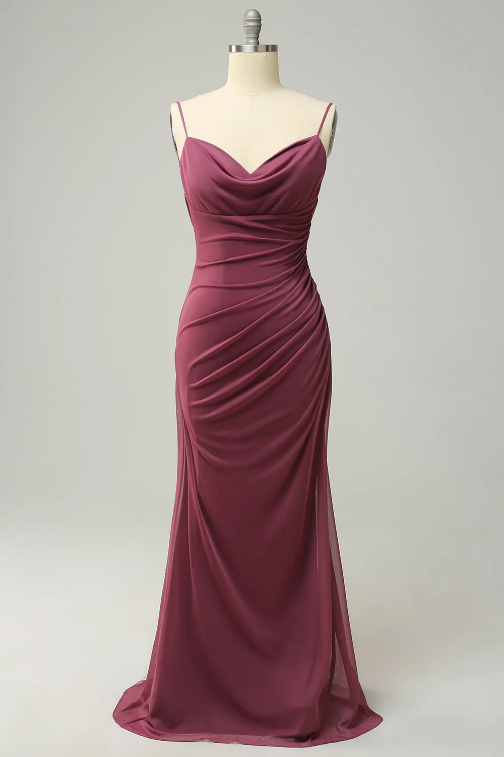 Gaine Spaghetti Straps Desert Rose Plus Taille Bridesmaid Robe avec dos ouvert - Image 4