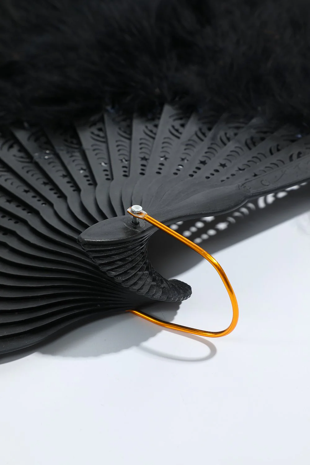 Gatsby Black Feather Ventilateur pliant - Image 4