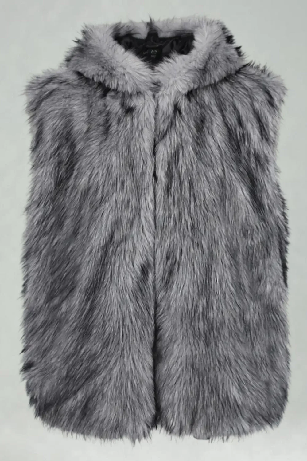 Gilet à capuche en fausse fourrure chameau pour hommes - Image 13