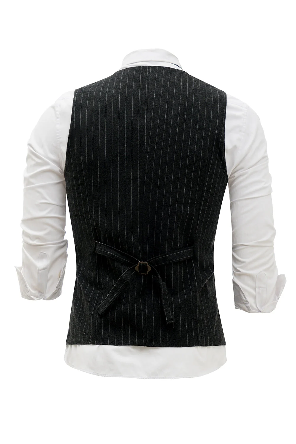Gilet pour homme à rayures noires avec ensemble d’accessoires 5 pièces - Image 3