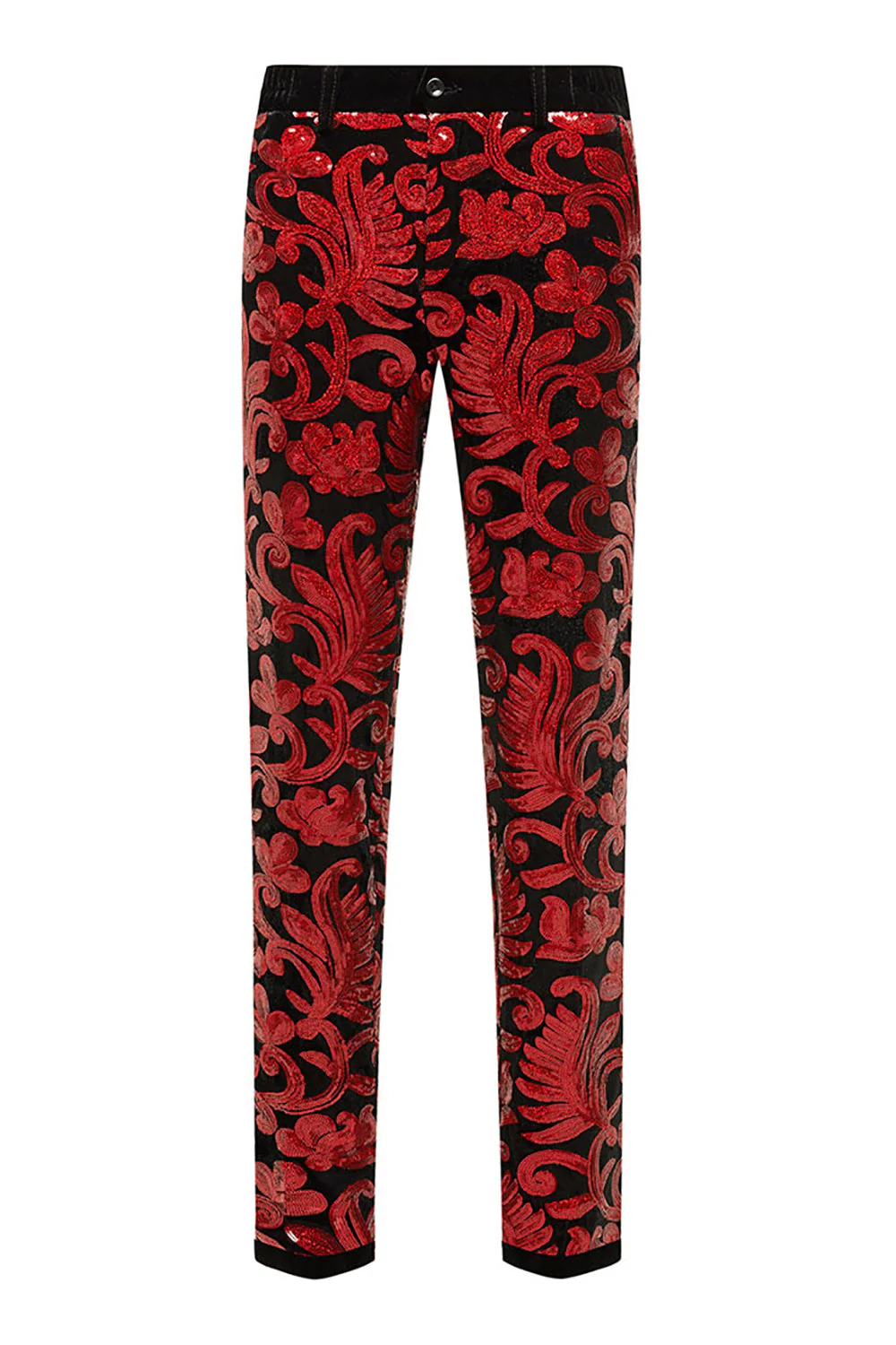 Paillettes Rouge Paillettes 2 Pièces Costumes Hommes - Image 5