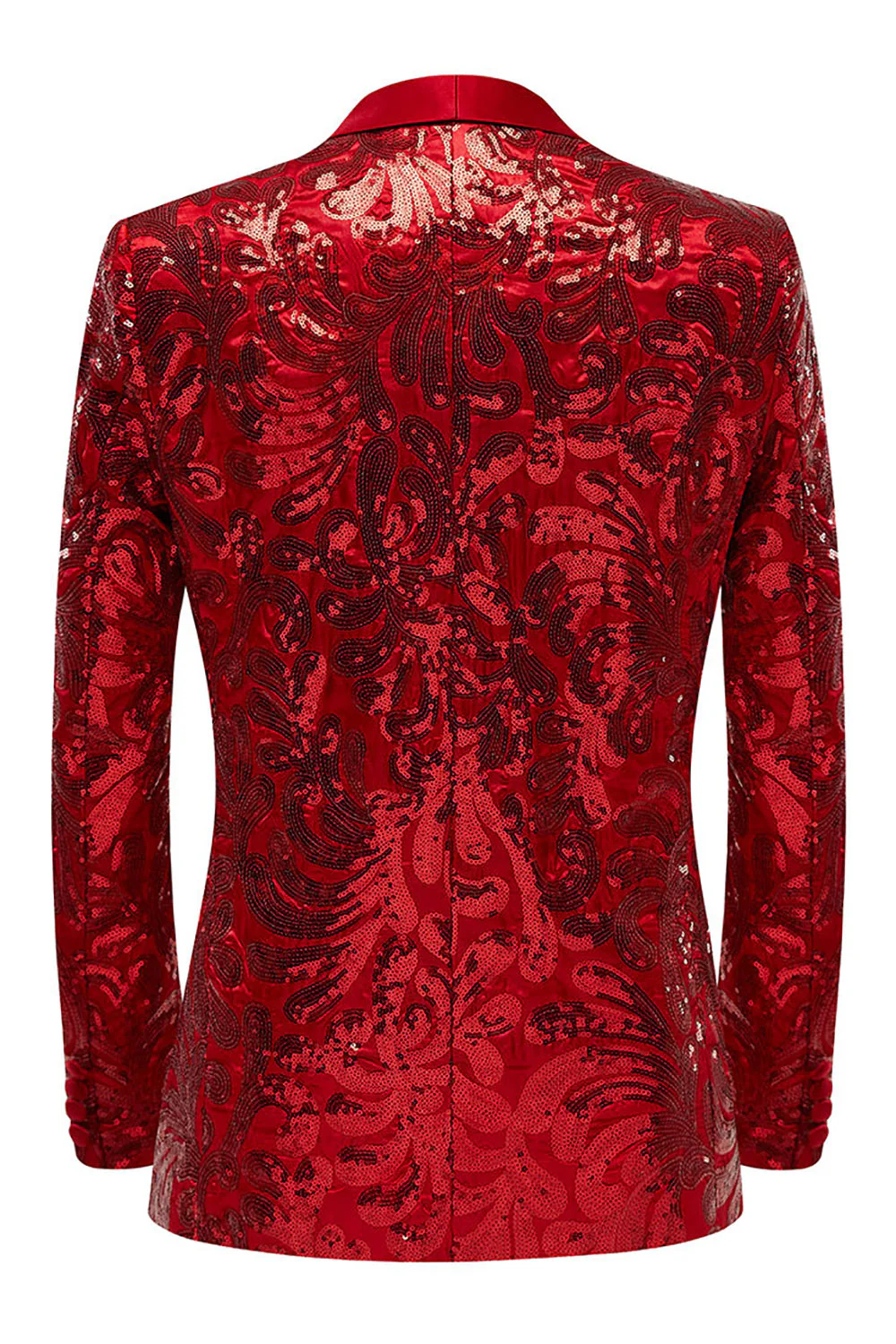 Veste de costume rouge à sequins pour homme - Image 2