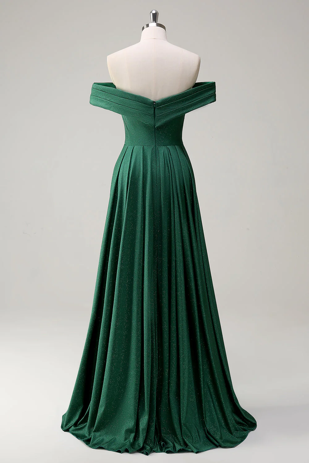 Glitter vert foncé à épaules dénudées Robe de soirée sirène - Image 2