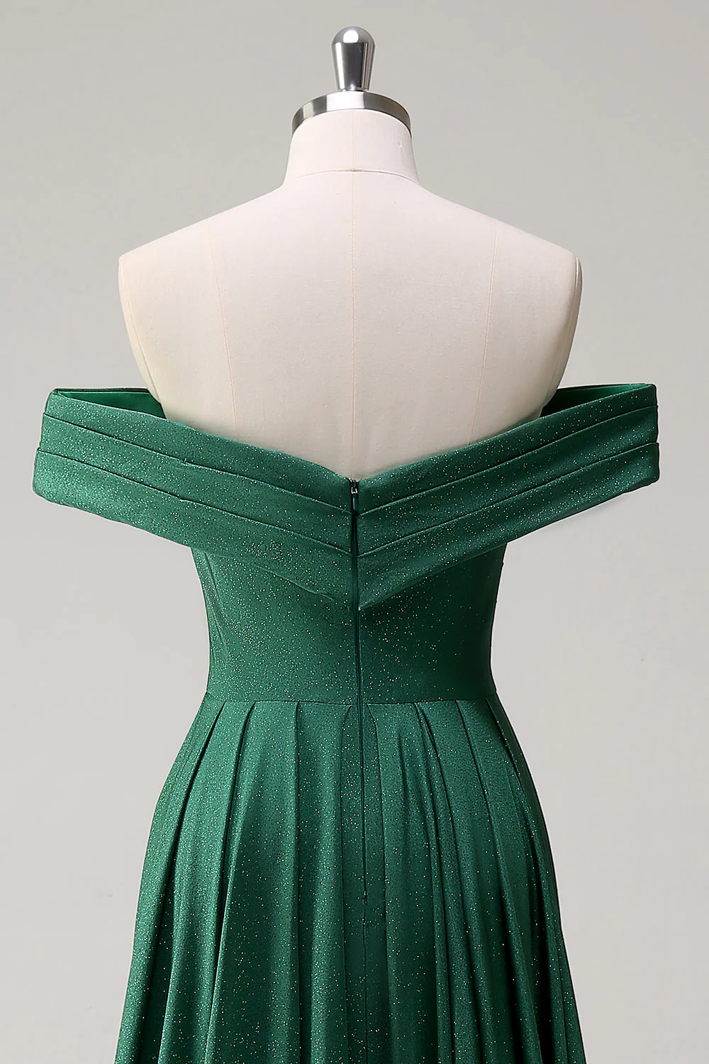 Glitter vert foncé à épaules dénudées Robe de soirée sirène - Image 5