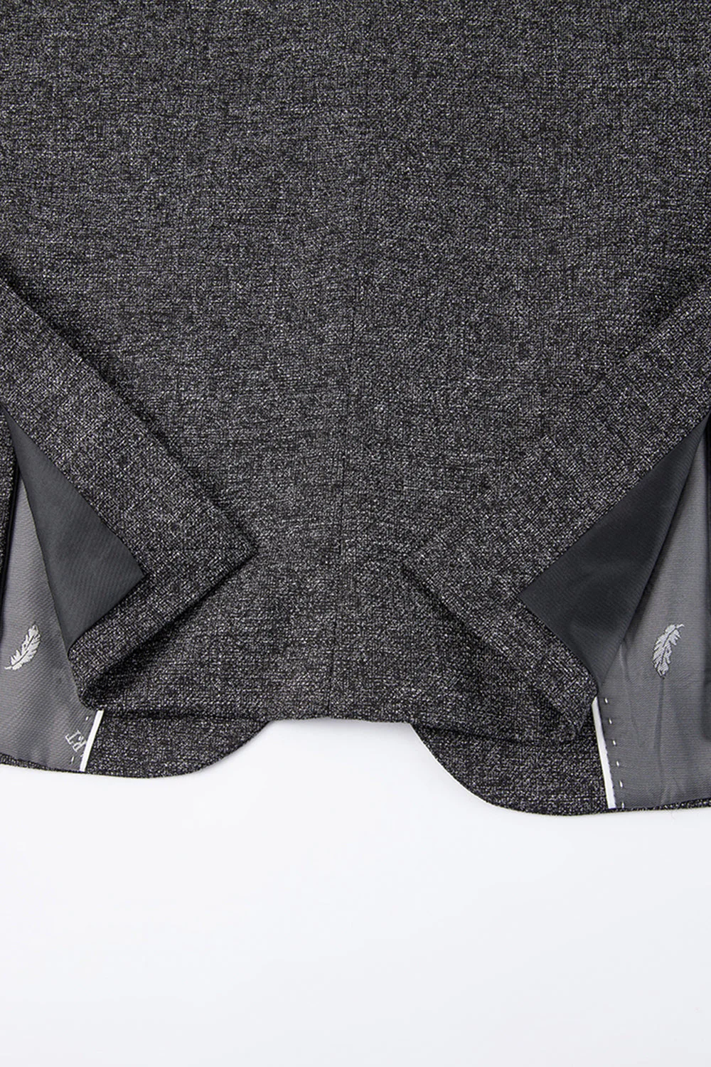 Gris foncé 3 pièces à revers en pointe Slim Fit Tailleurs de mariage pour hommes - Image 8