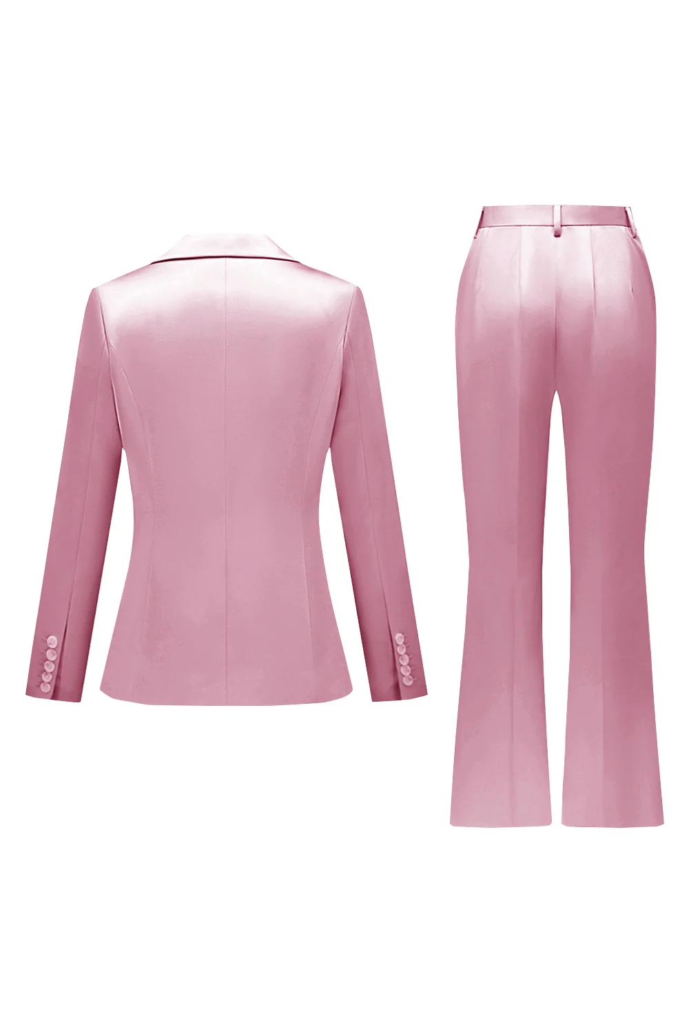 Gris rose pic revers satin slim fit femmes costumes - Image 12