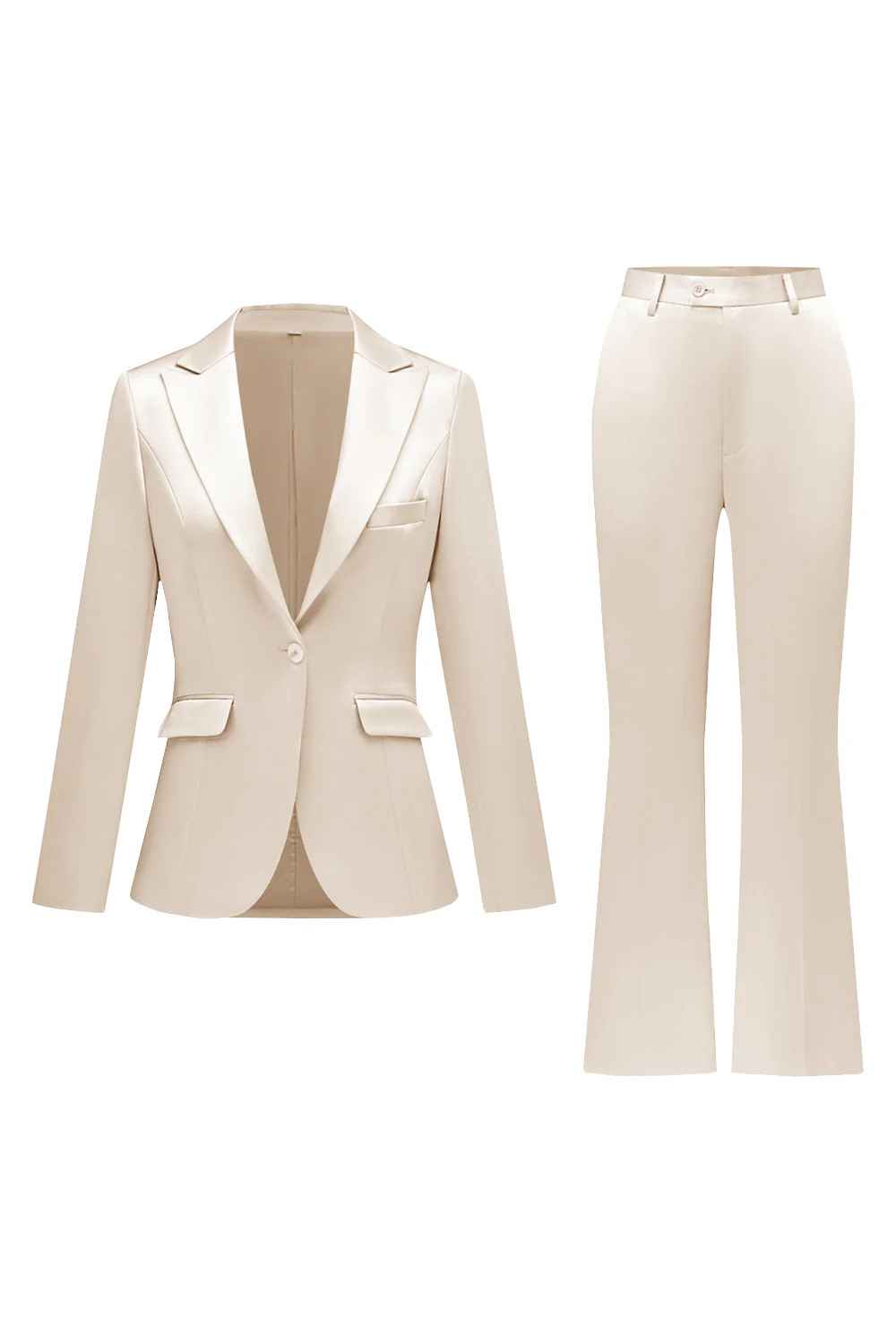 Gris rose pic revers satin slim fit femmes costumes - Image 15