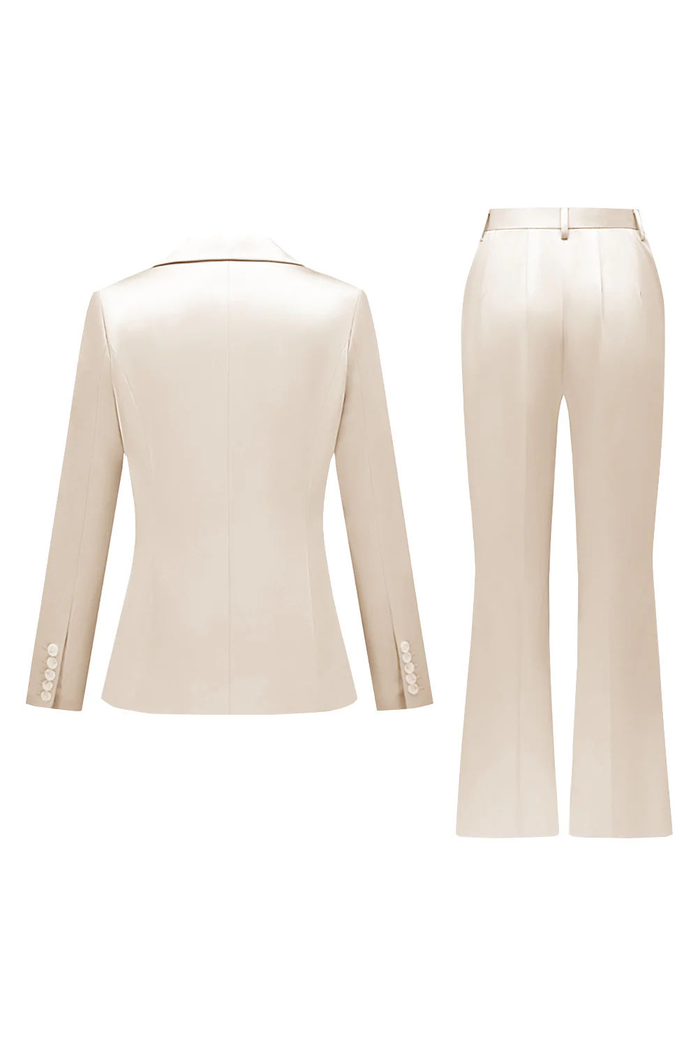 Gris rose pic revers satin slim fit femmes costumes - Image 16