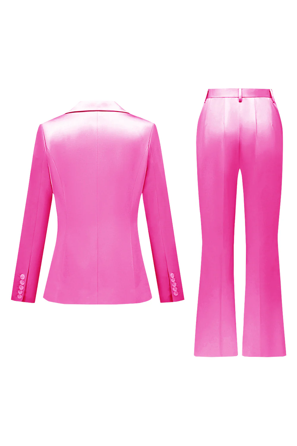 Gris rose pic revers satin slim fit femmes costumes - Image 18