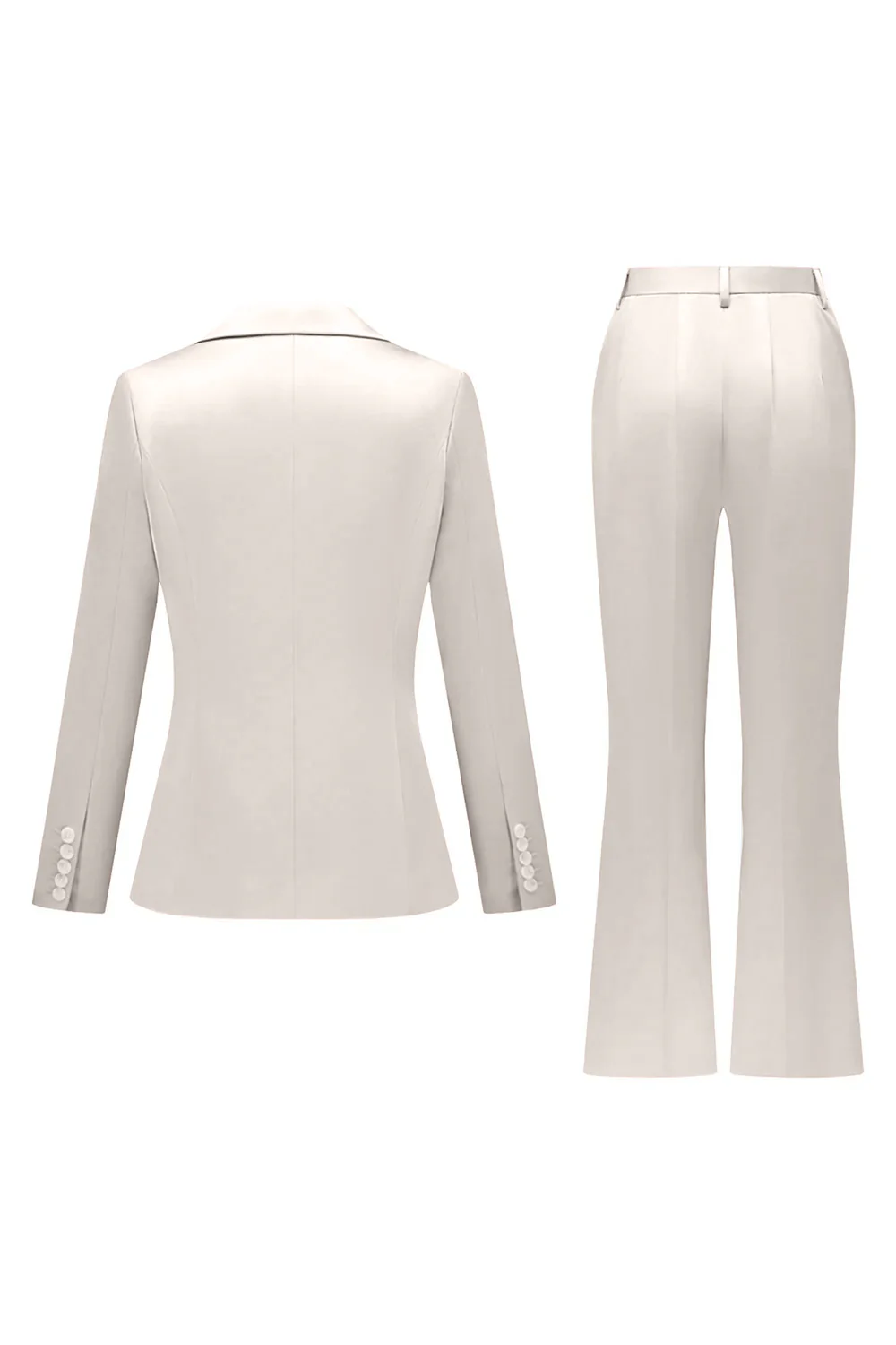 Gris rose pic revers satin slim fit femmes costumes - Image 22