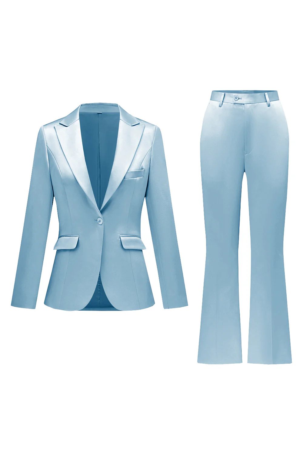 Gris rose pic revers satin slim fit femmes costumes - Image 25