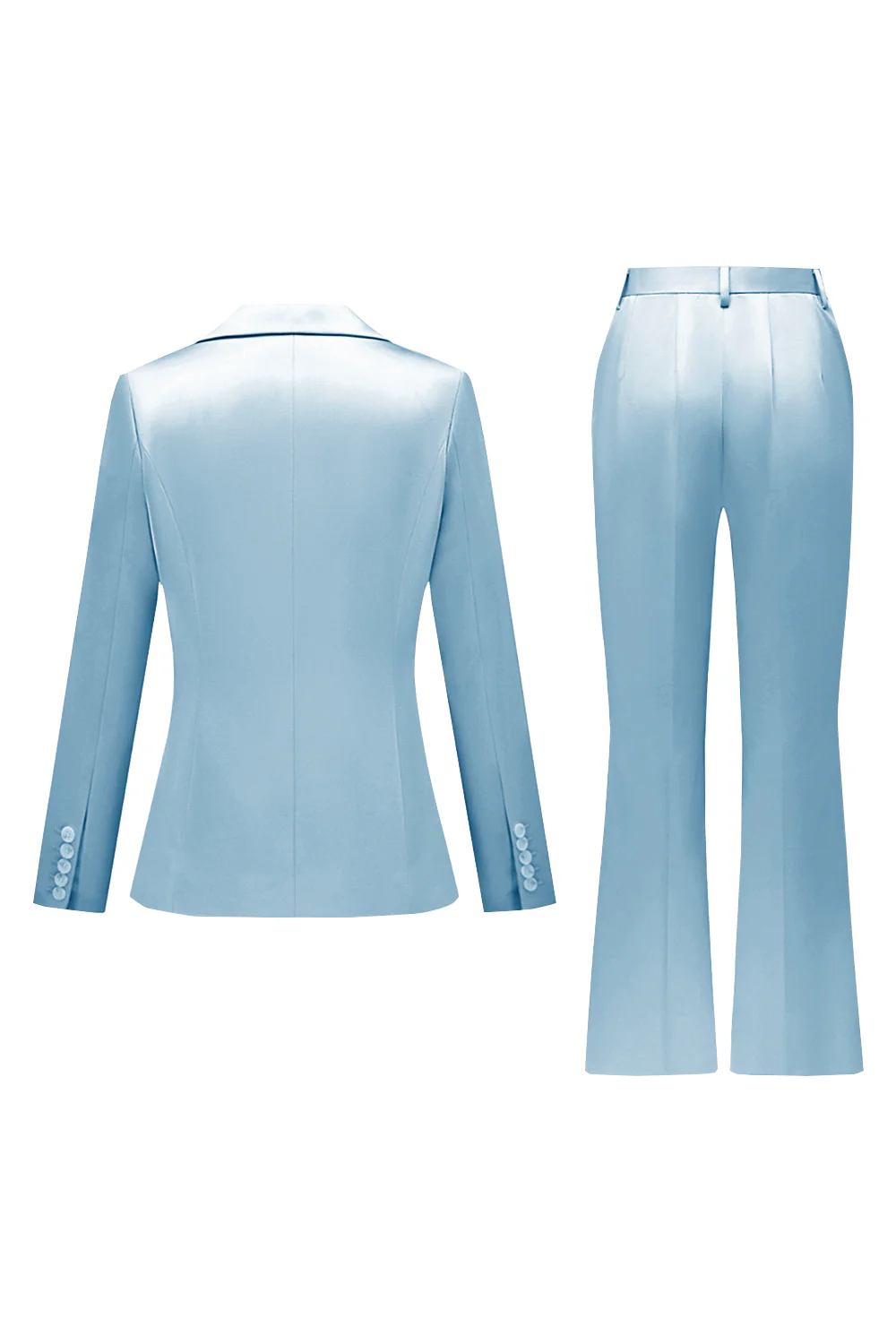 Gris rose pic revers satin slim fit femmes costumes - Image 26