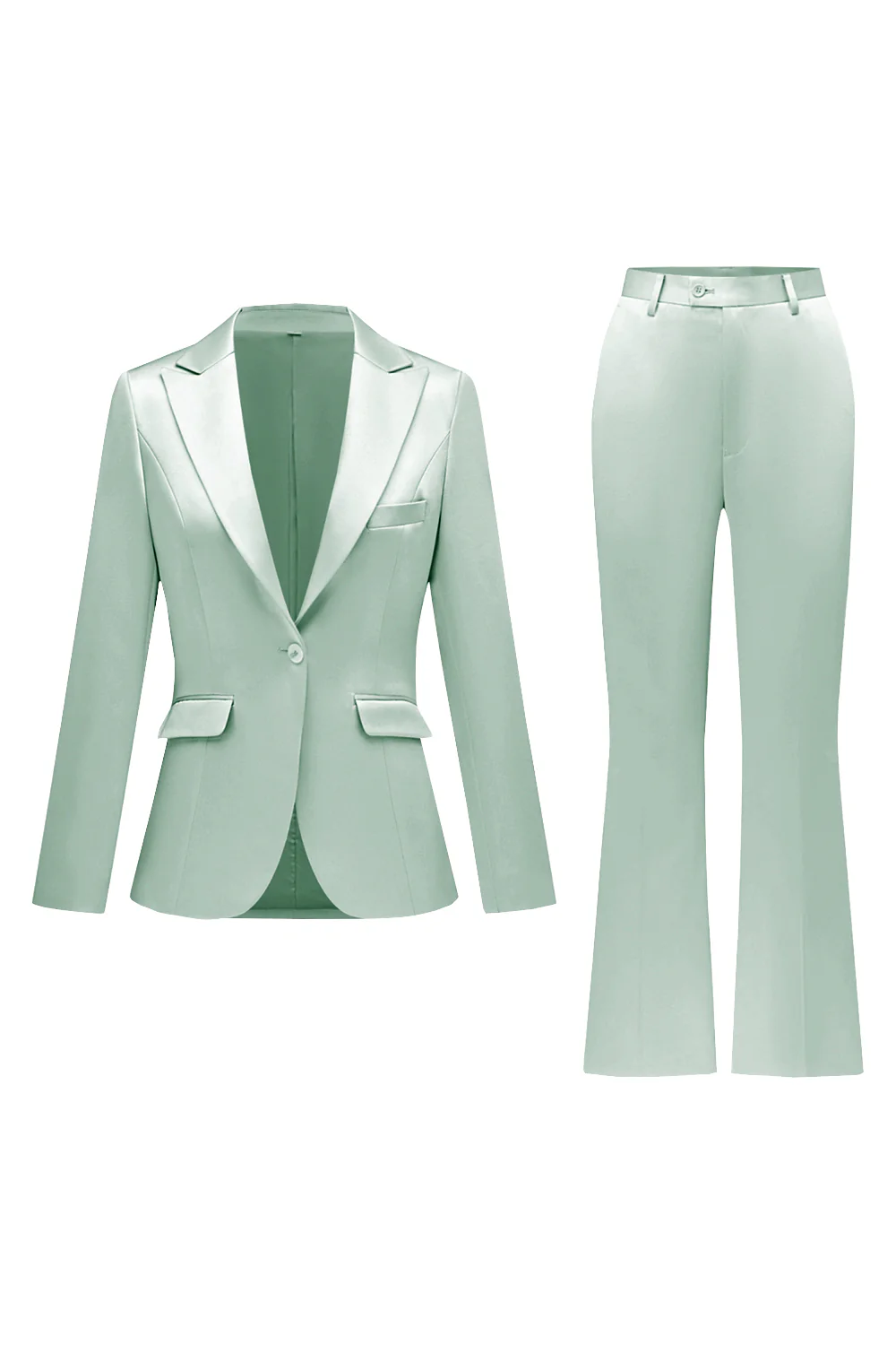 Gris rose pic revers satin slim fit femmes costumes - Image 27