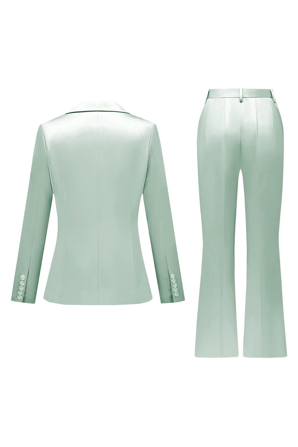 Gris rose pic revers satin slim fit femmes costumes - Image 28