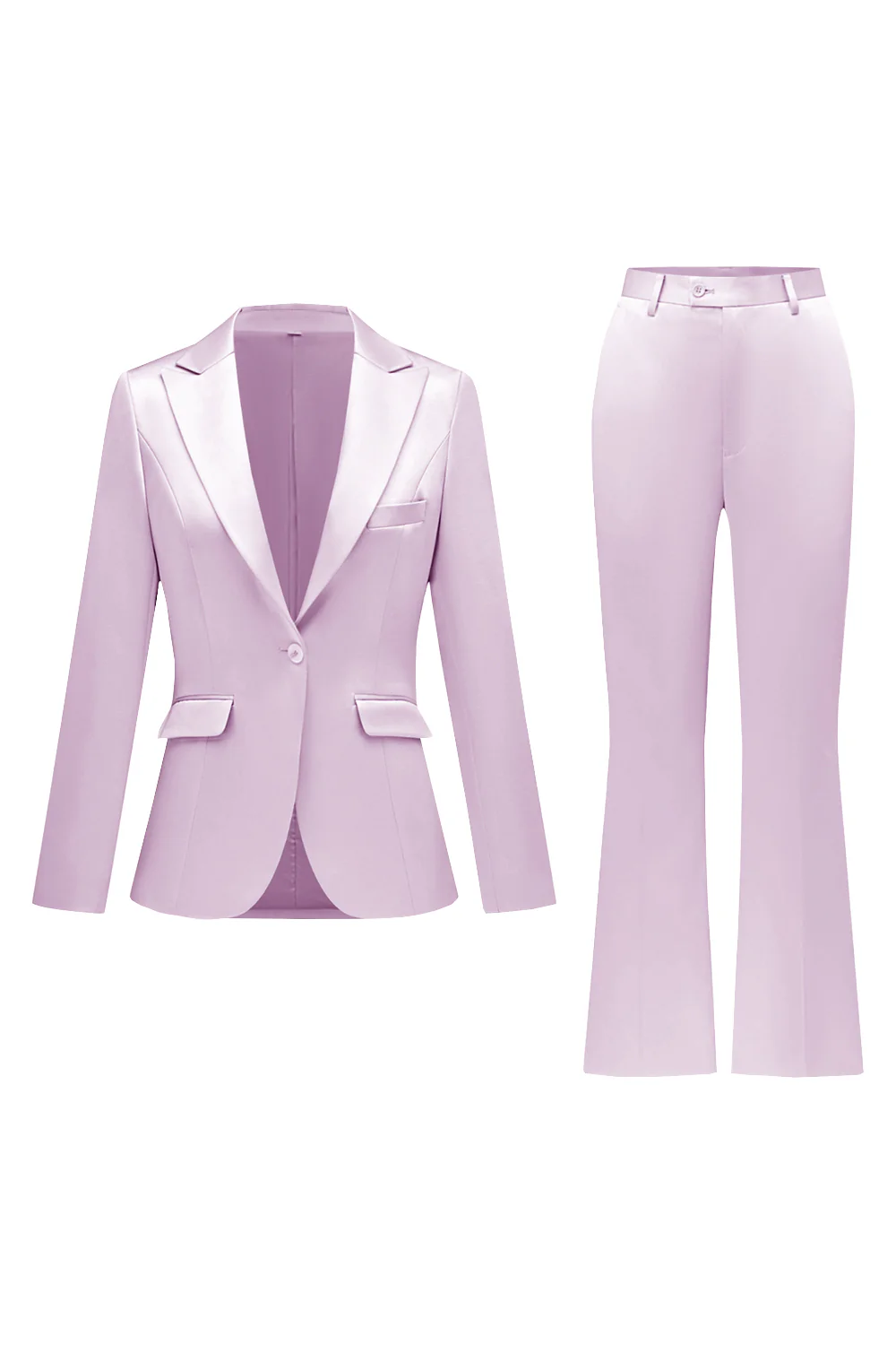 Gris rose pic revers satin slim fit femmes costumes - Image 29