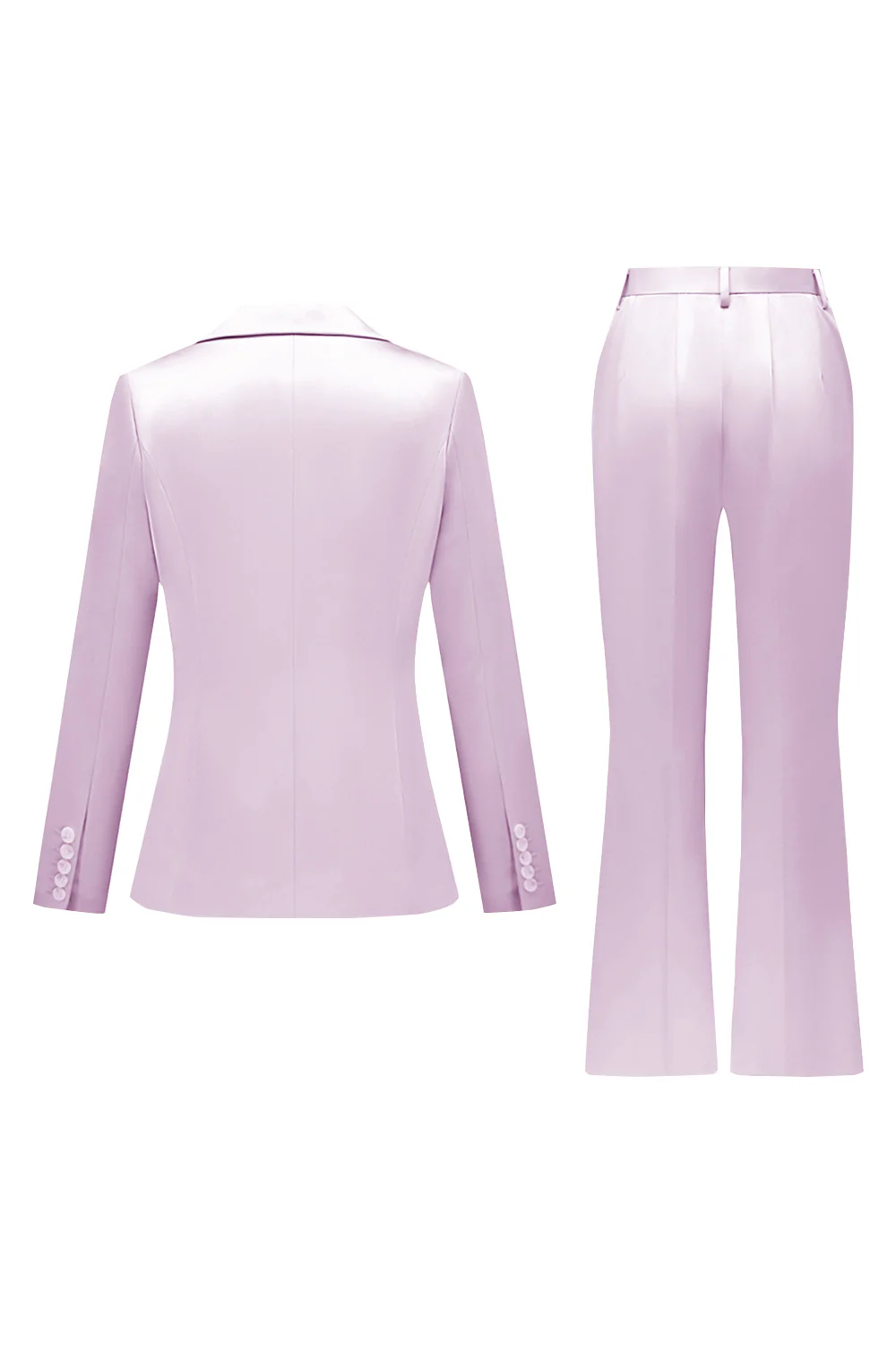 Gris rose pic revers satin slim fit femmes costumes - Image 30