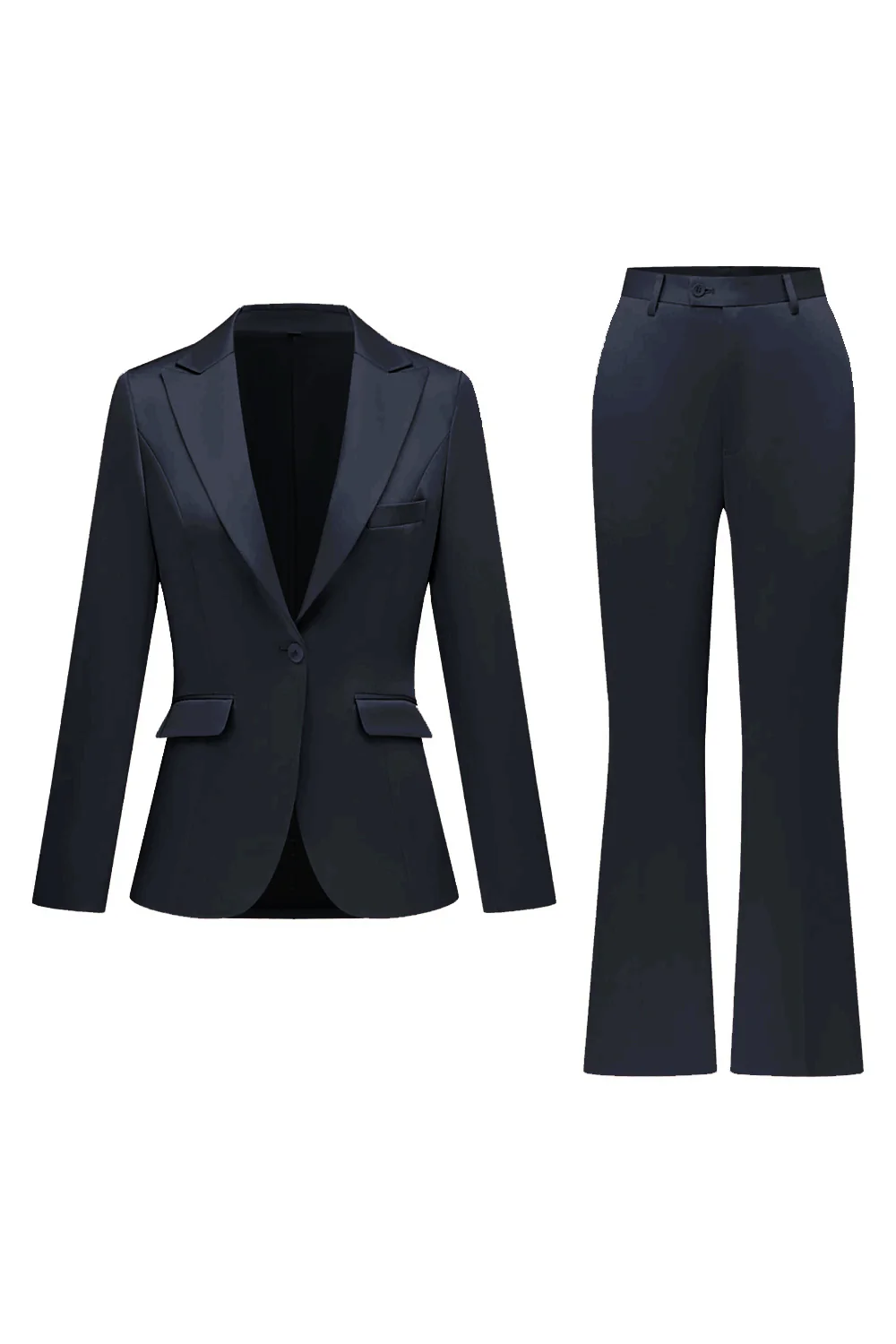 Gris rose pic revers satin slim fit femmes costumes - Image 31