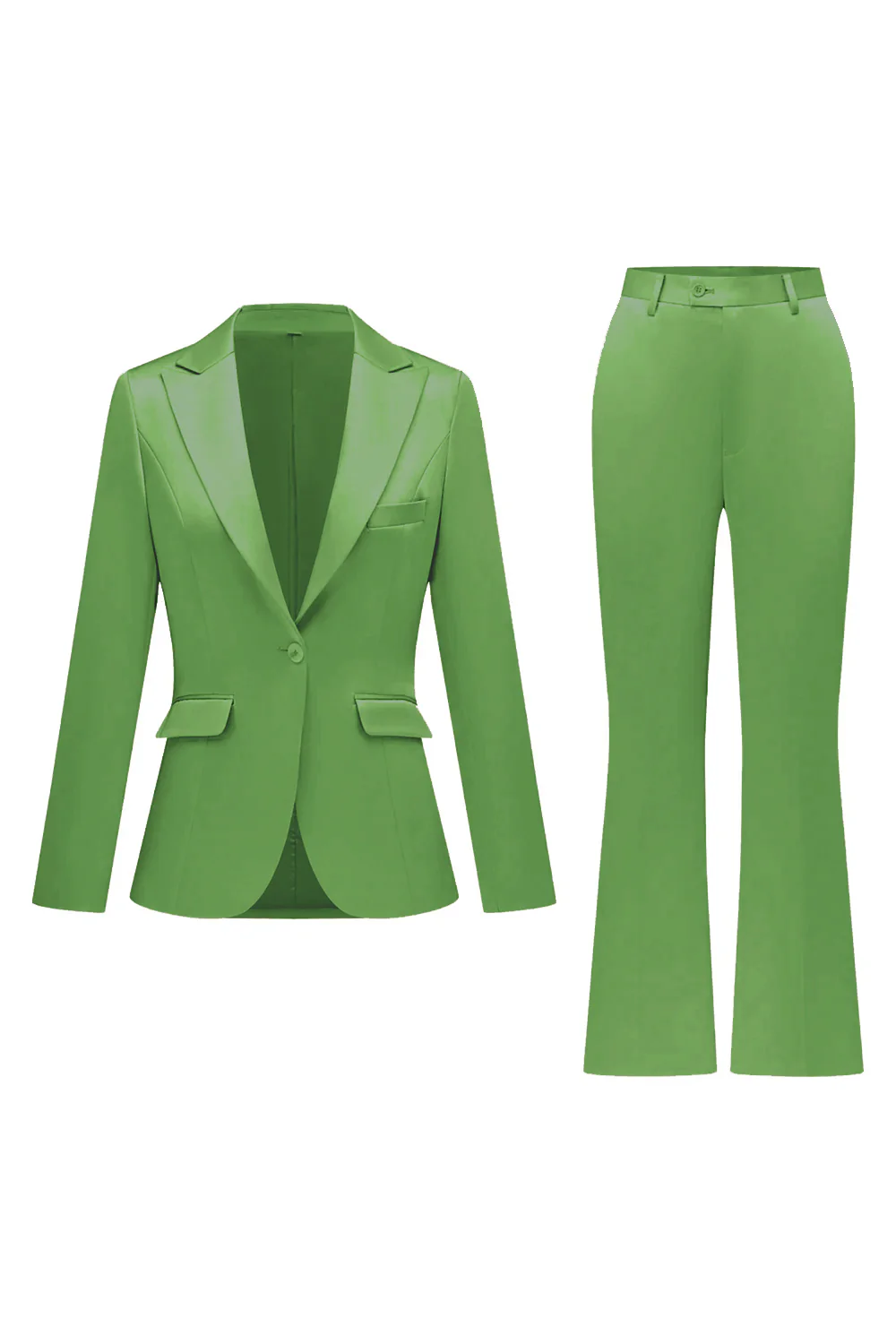 Gris rose pic revers satin slim fit femmes costumes - Image 37
