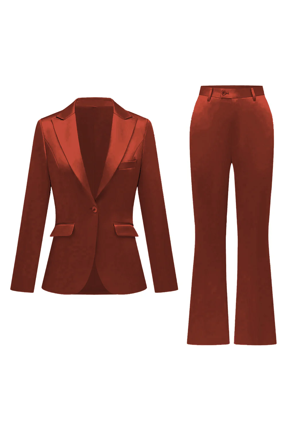 Gris rose pic revers satin slim fit femmes costumes - Image 41