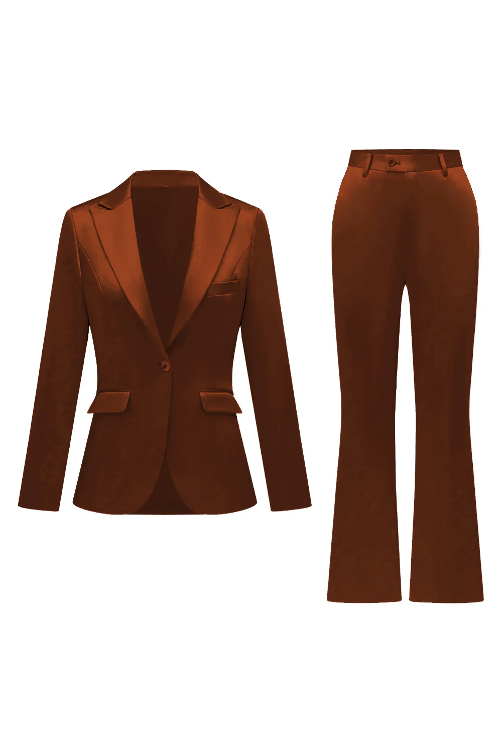 Gris rose pic revers satin slim fit femmes costumes - Image 43
