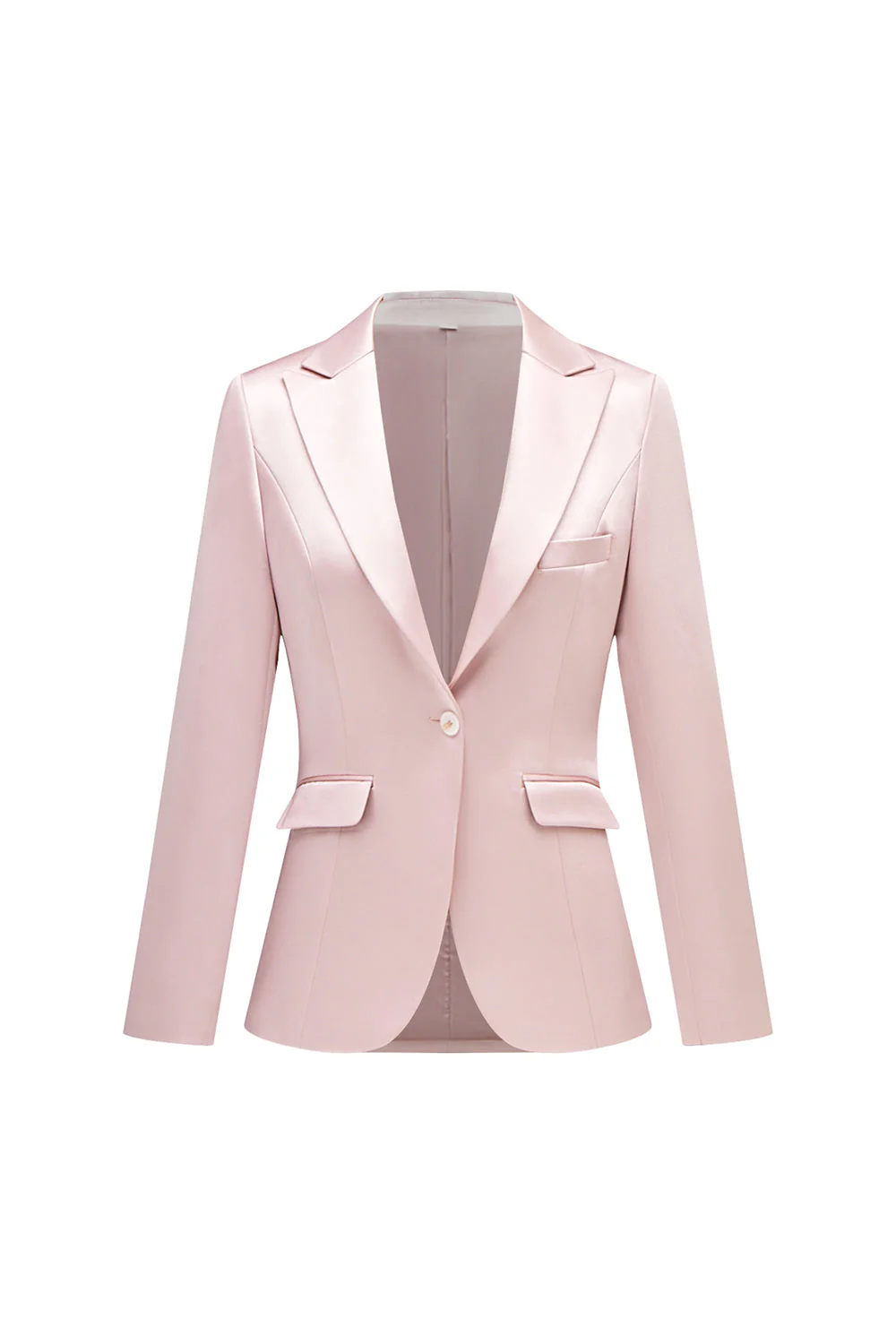 Gris rose pic revers satin slim fit femmes costumes - Image 5