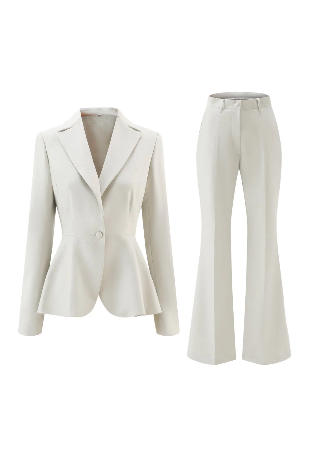 Gris Vert Slim Fit 2 pièces Femmes Costumes avec Bouton - Image 9
