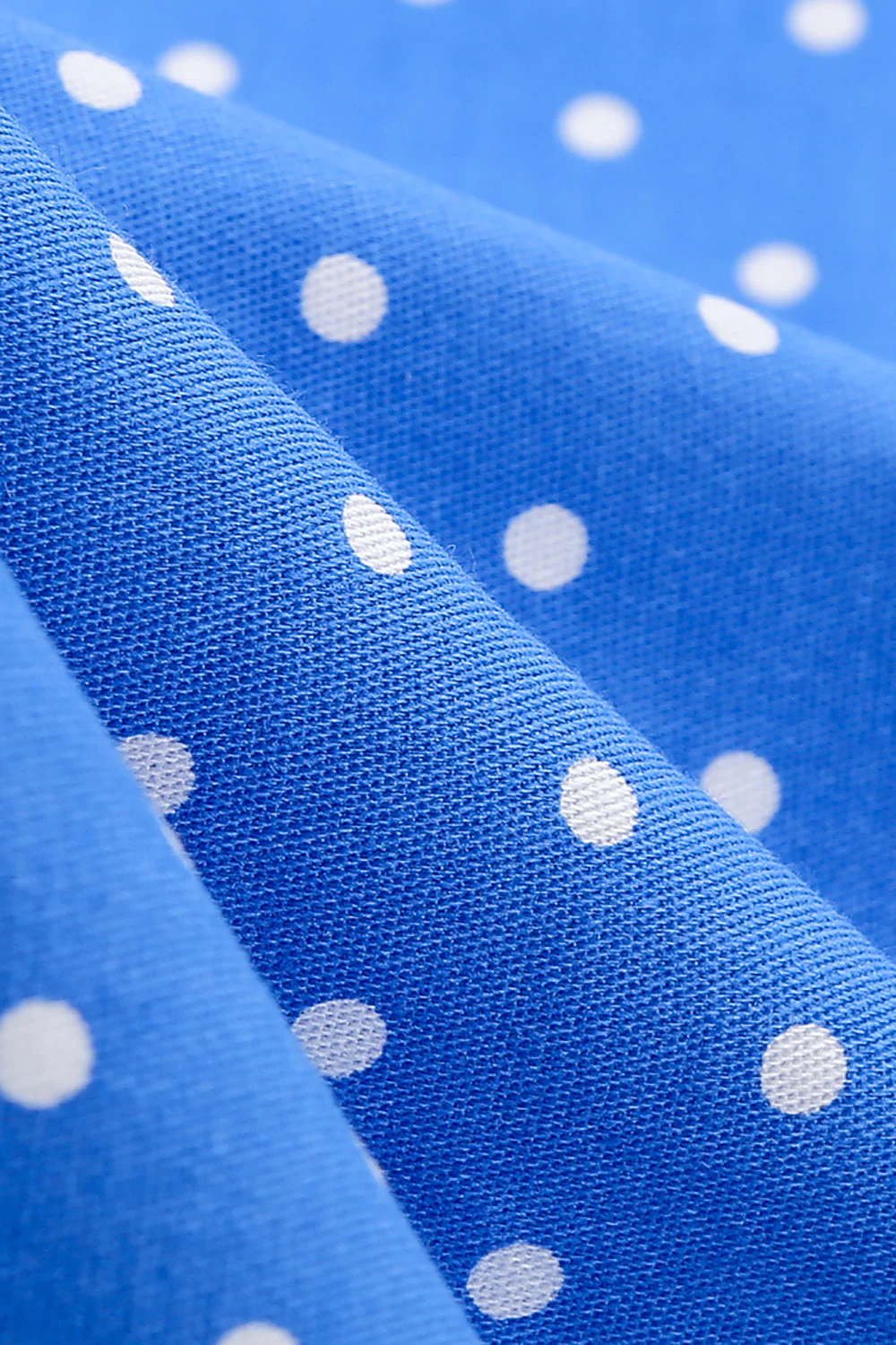 Halter Neck Blue Polka Dots Robe Vintage avec Backless - Image 4