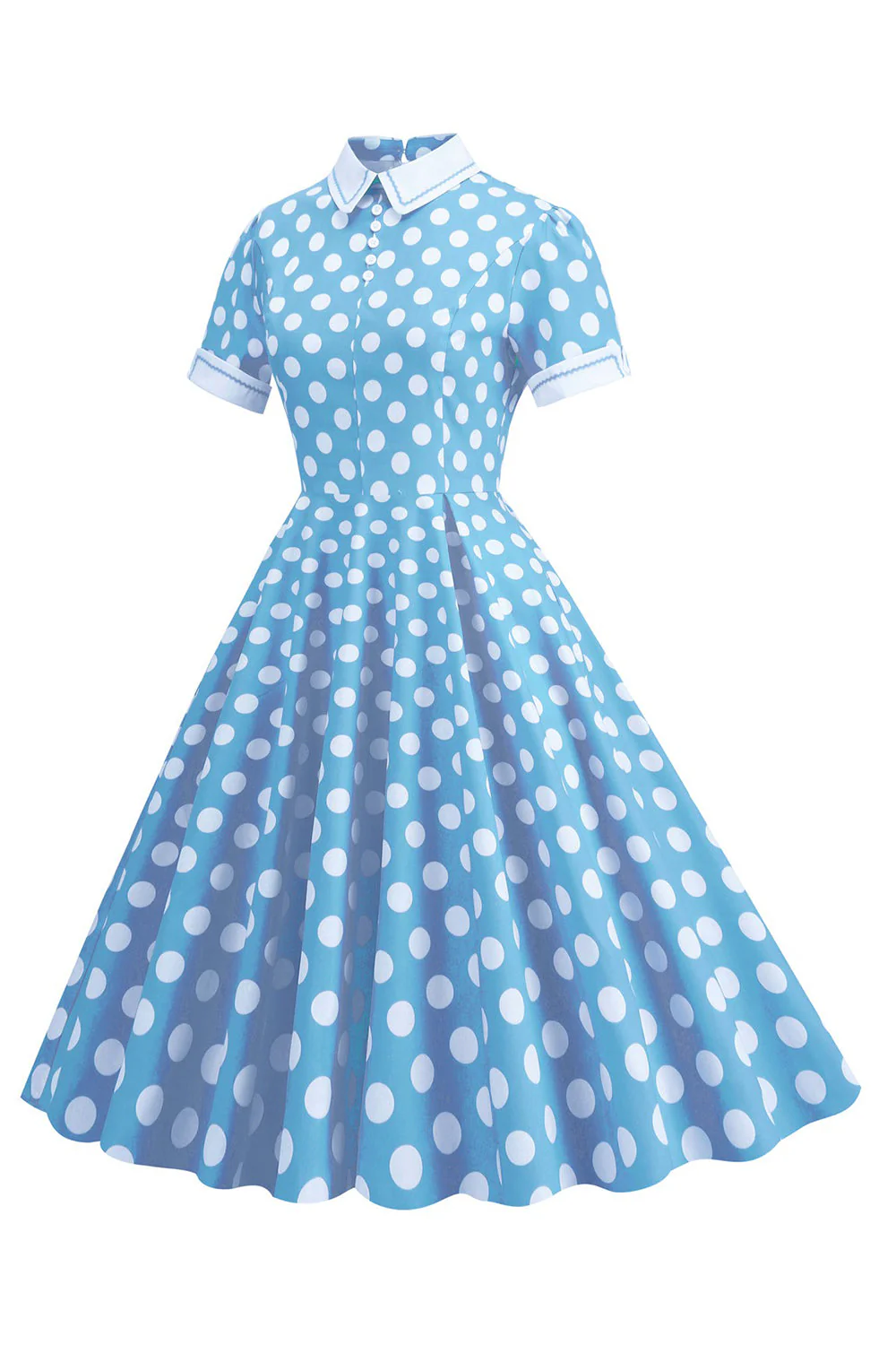 Pois style Hepburn Robe vintage à manches courtes - Image 3