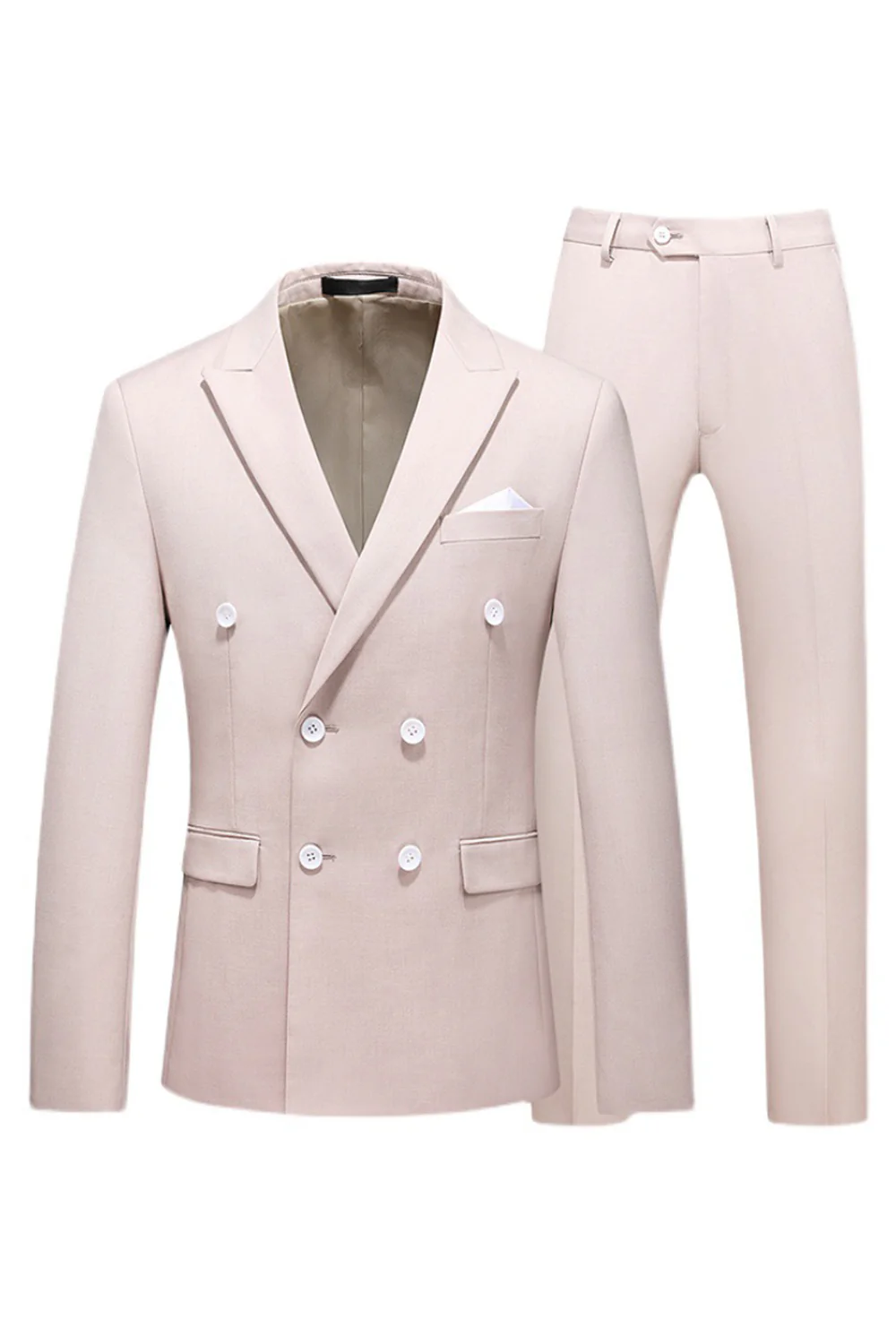 Rose vif Breasted 2 pièces Costume soirée homme - Image 13