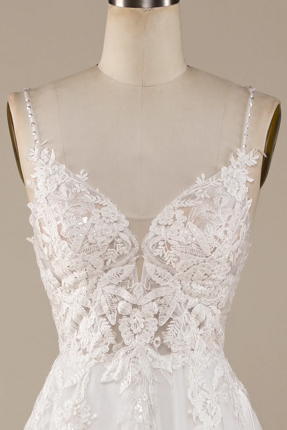 Ivre A-Line Tulle Entres-Cross Strains Dos Robe de mariée - Image 4
