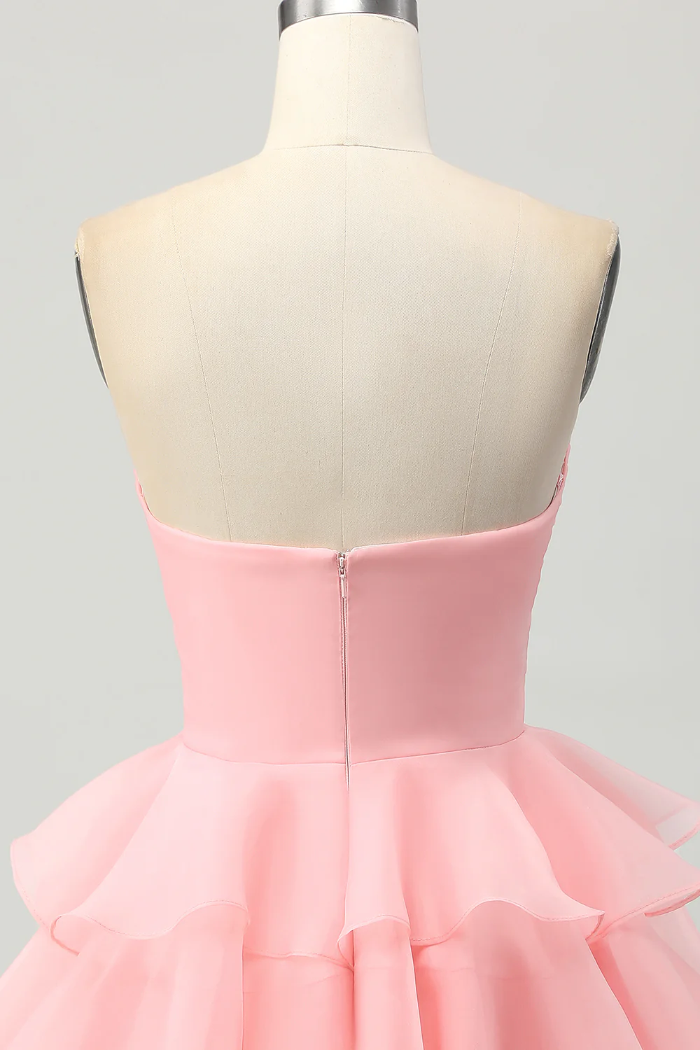 Jolie robe courte de retour à la maison sans bretelles trapèze - Image 5