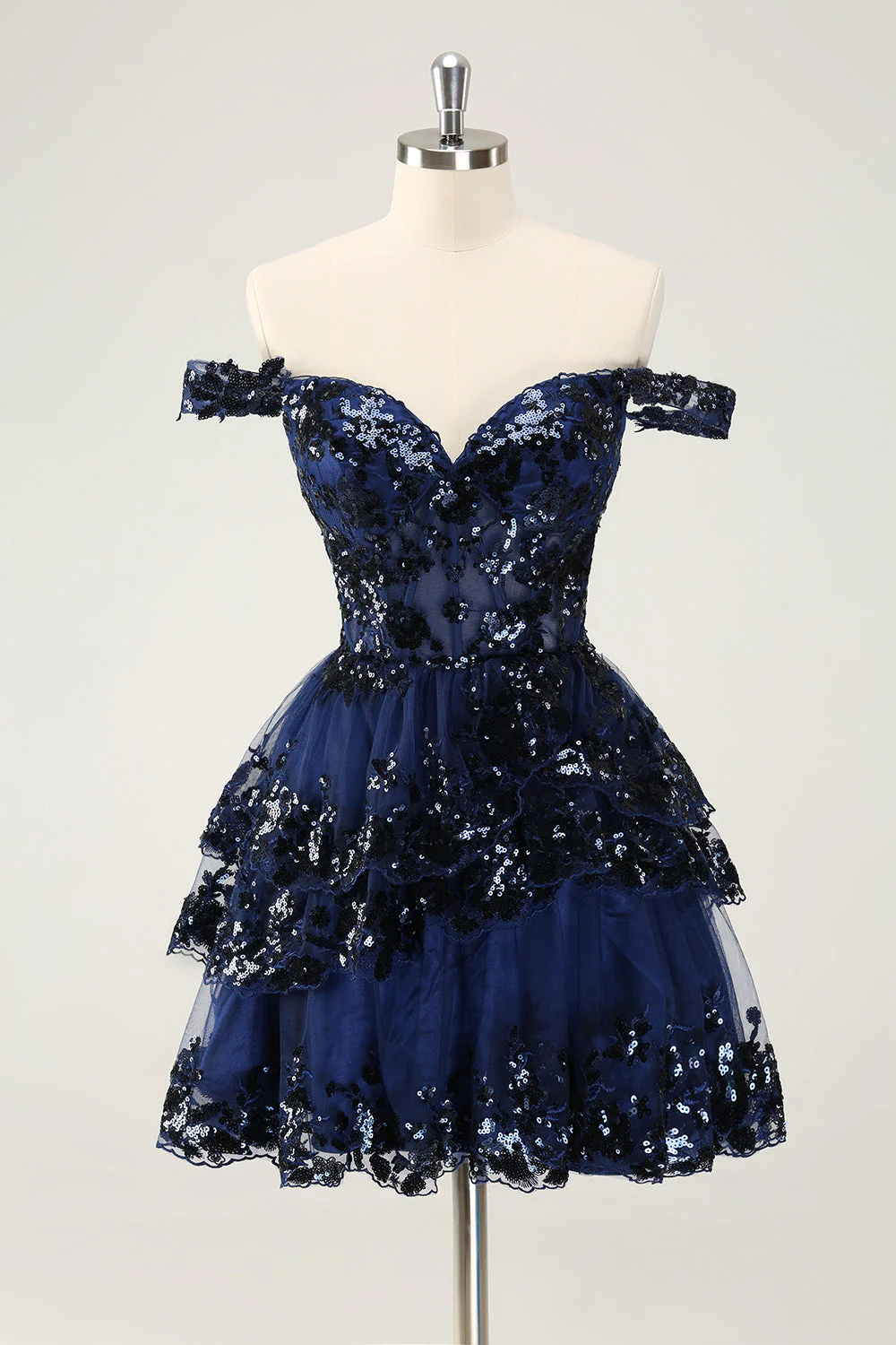 Jolie robe de cocktail courte en dentelle rose vif scintillante avec corset en dentelle - Image 13