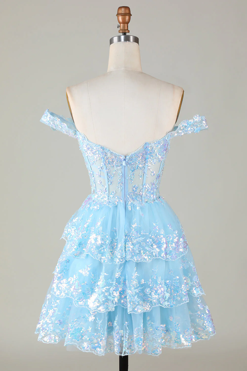 Jolie robe de cocktail courte en dentelle rose vif scintillante avec corset en dentelle - Image 20